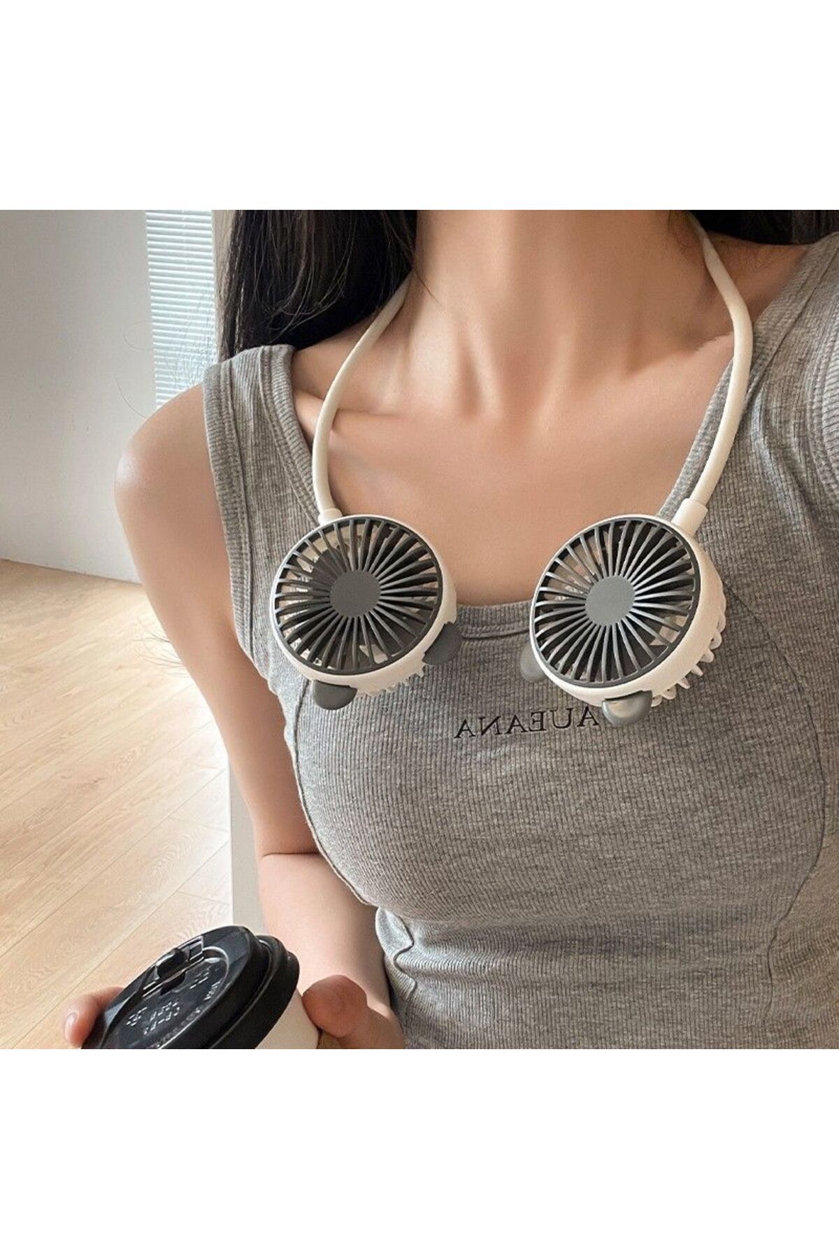 Livava Boyunluk Mini Fan, 2 Kademeli, Usb li ve Şarj Edilebilir, 28x4