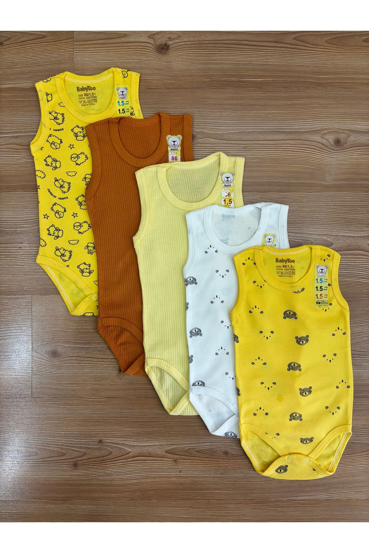 Babytoo Unisex %100 Pamuklu Bebek Sıfırkol Zıbın