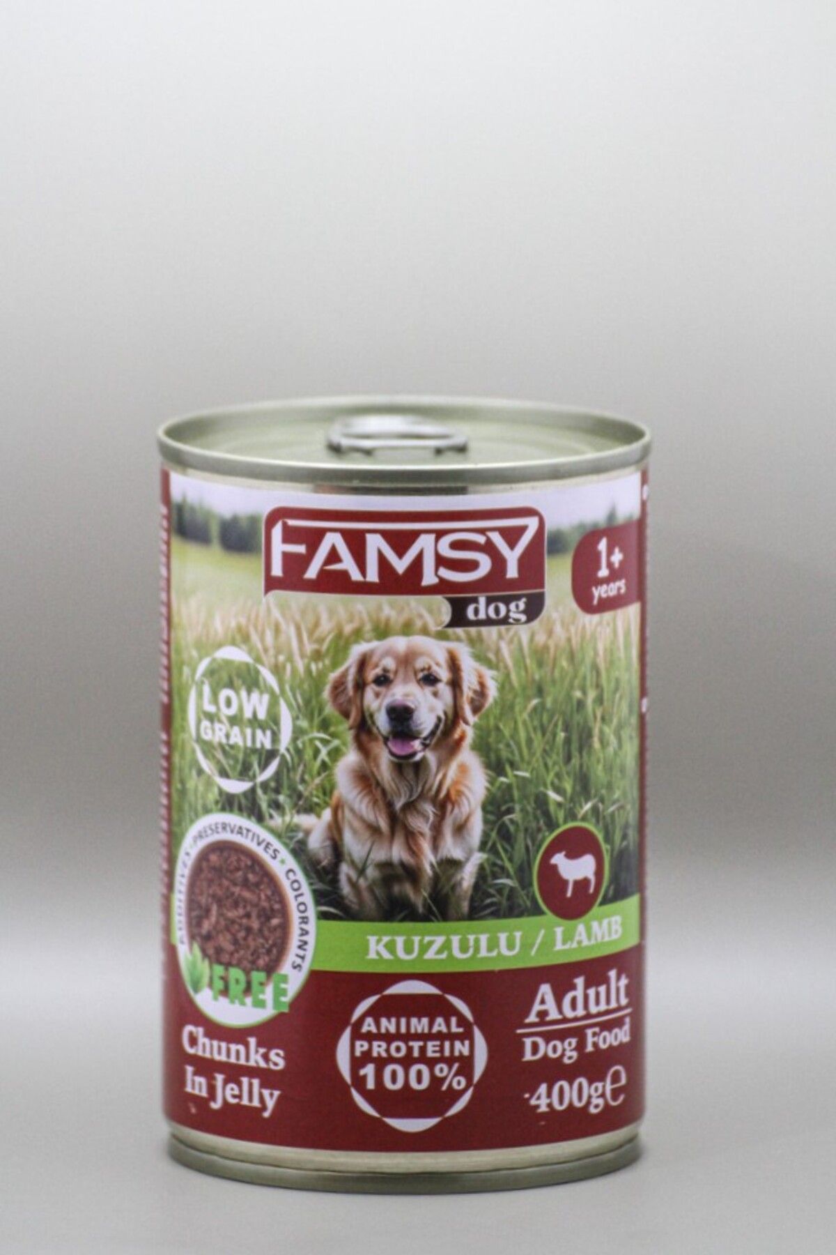 FAMSY 12'li Yetişkin Köpekler Için Kuzulu Tam Yaş Mama 12x400 gr