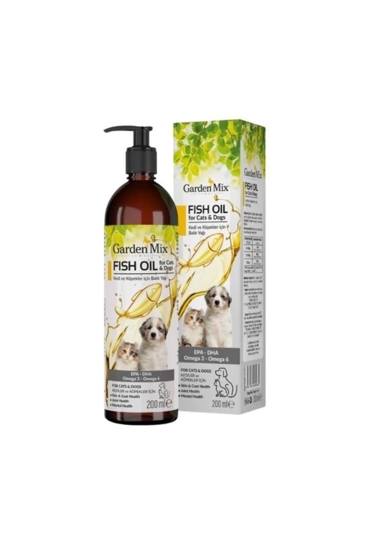 YNT İthalat Garden Mix Deri ve Tüy Sağlığı için Kedi ve Köpek Somon Yağı 200 Ml