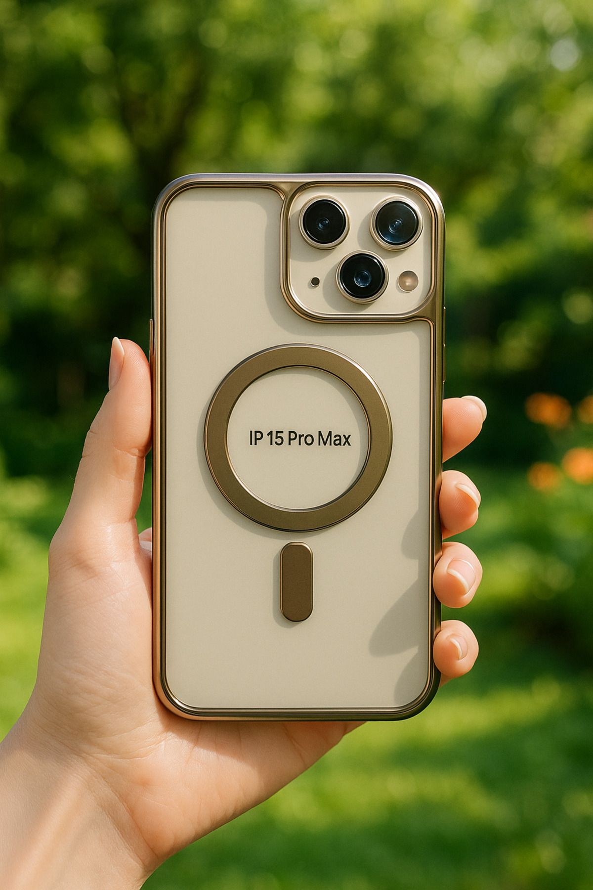 İnci İPhone 15 pro max magsafe özellikli lazer kesim silikonlu telefon kılıfı