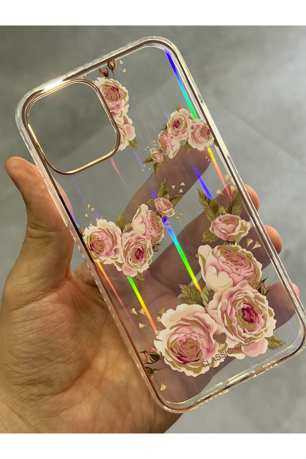 EDELFU iPhone 12 ve 12 PRO [6.1 inç] Uyumlu Hologram Leopar Desenli Kılıf – Parlak & Koruyucu