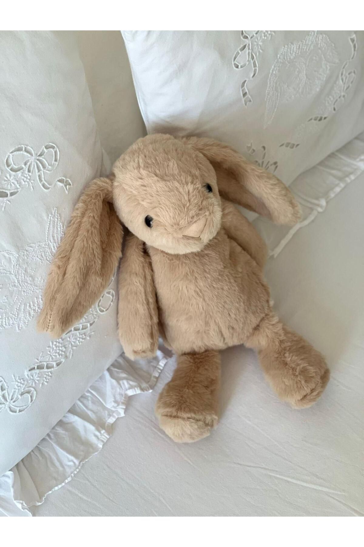 MR.Frenks Çocuk Sevimli Tavşan Oyun&Uyku Arkadaşı Peluş Yastık Kahve 45 cm
