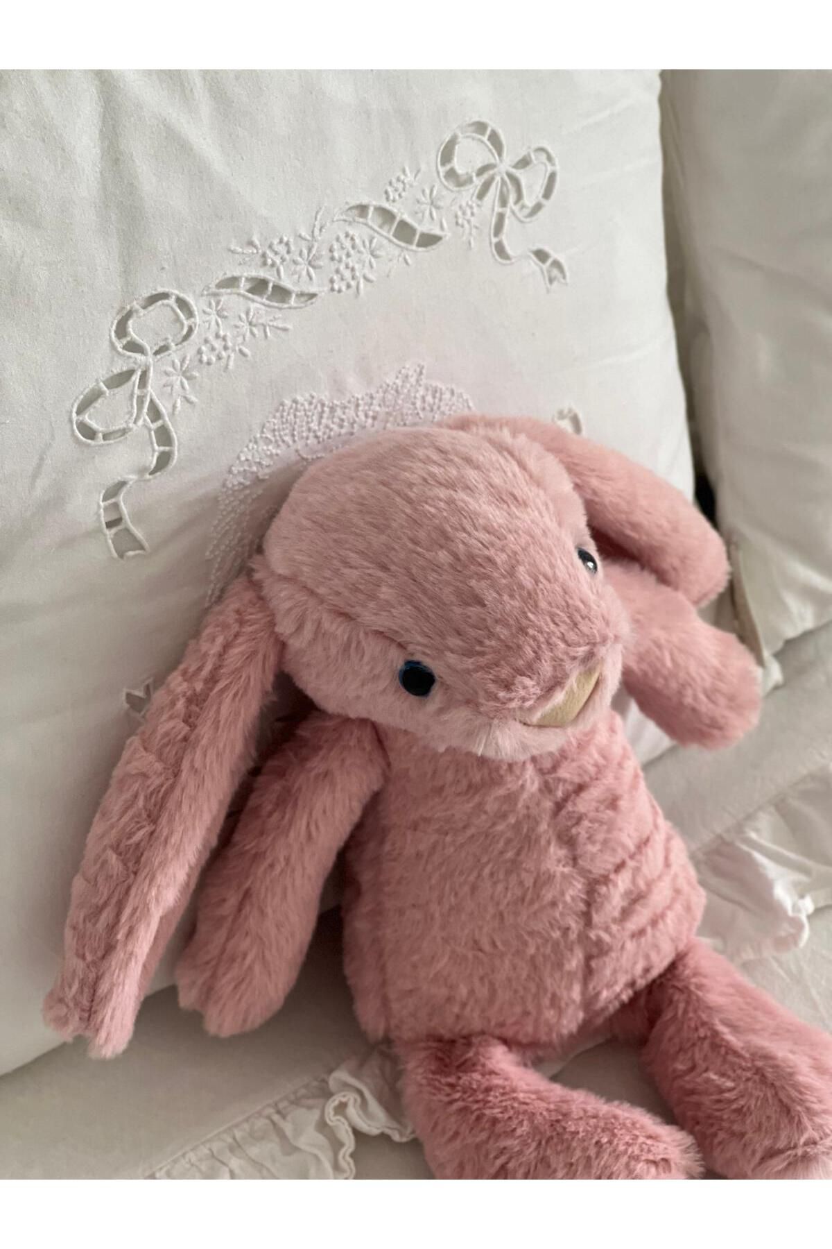 MR.Frenks Çocuk Sevimli Tavşan Uyku&Oyun Arkadaşı Peluş Yastık Pembe 45 cm