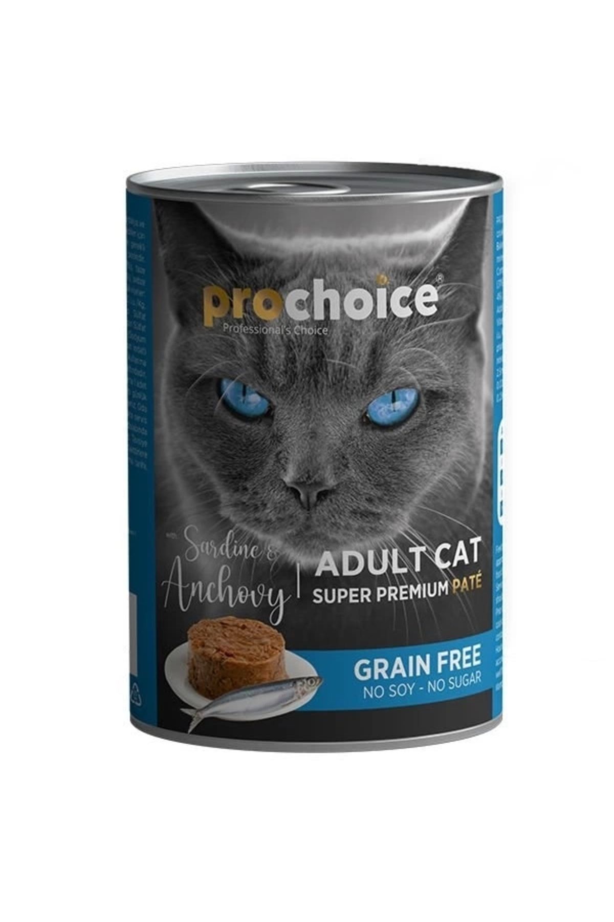 YNT İthalat Pro Choice Adult Sardunya ve Hamsili Yetişkin Konserve Kedi Maması 400 Gr