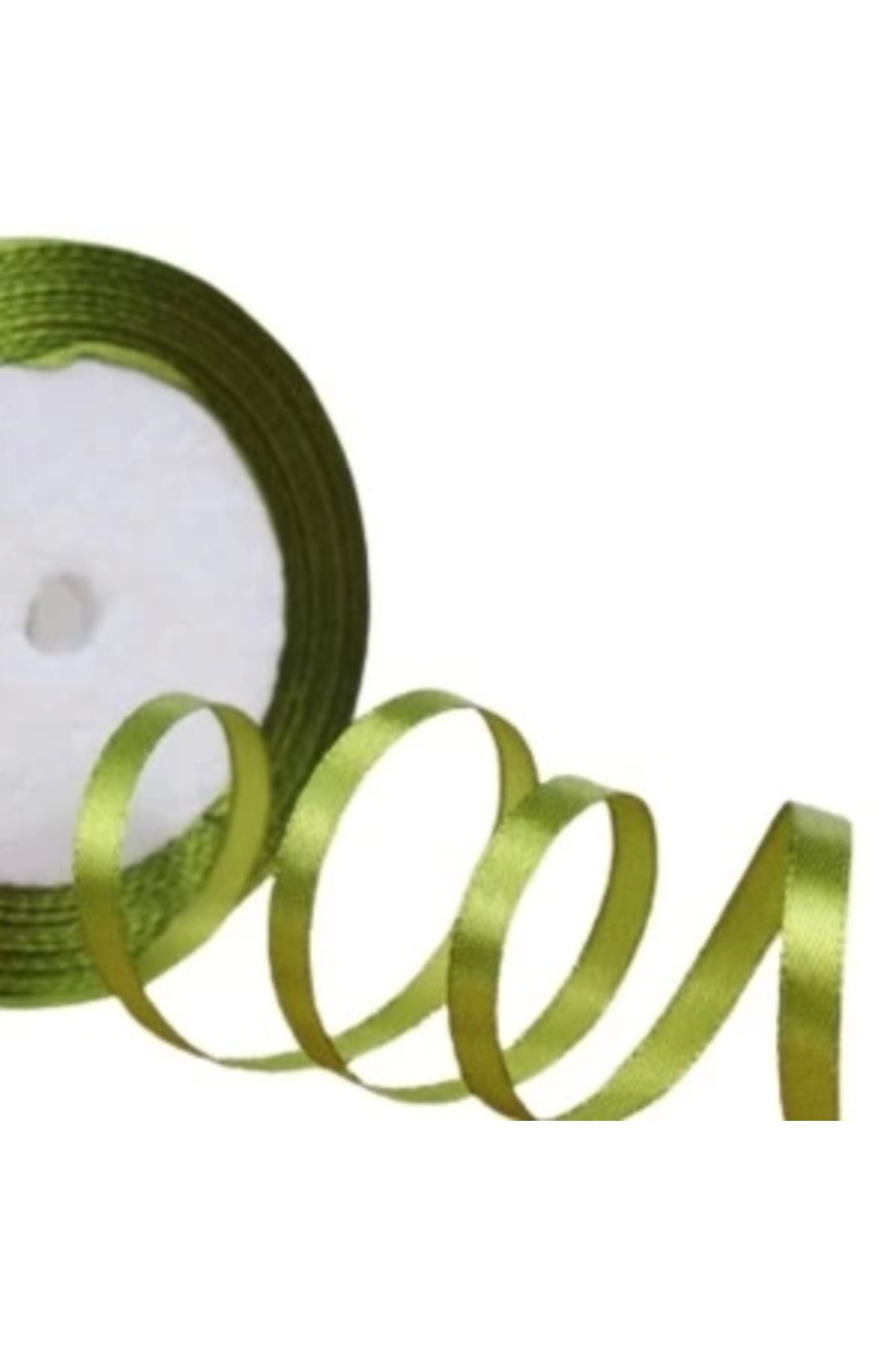 STOREMAX Saten Kurdele 1 cm 10 Metre Yağ Yeşili