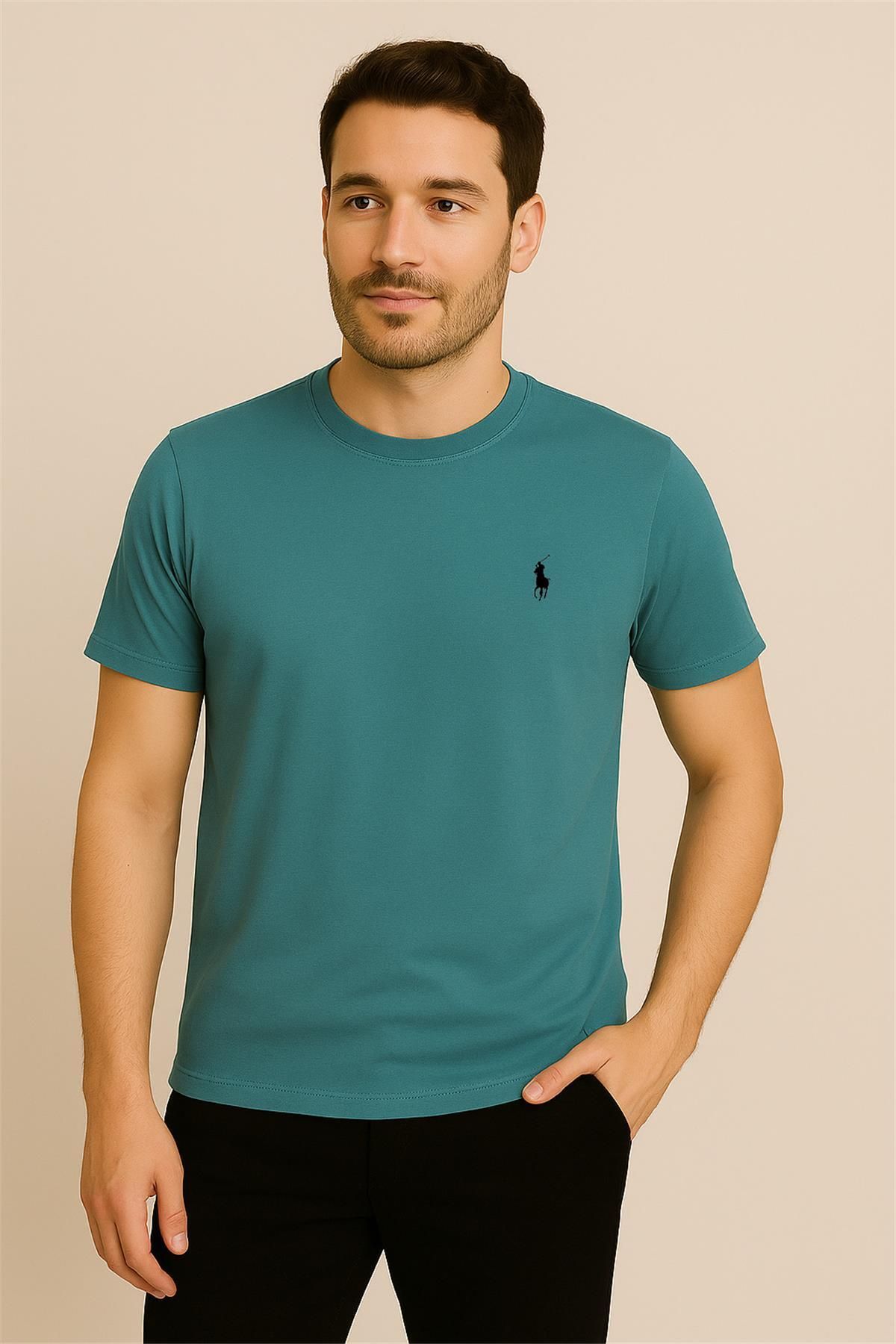 Polo PAMUK PENYE BİSİKLET YAKA T-SHİRT ÇAĞLA YEŞİLİ