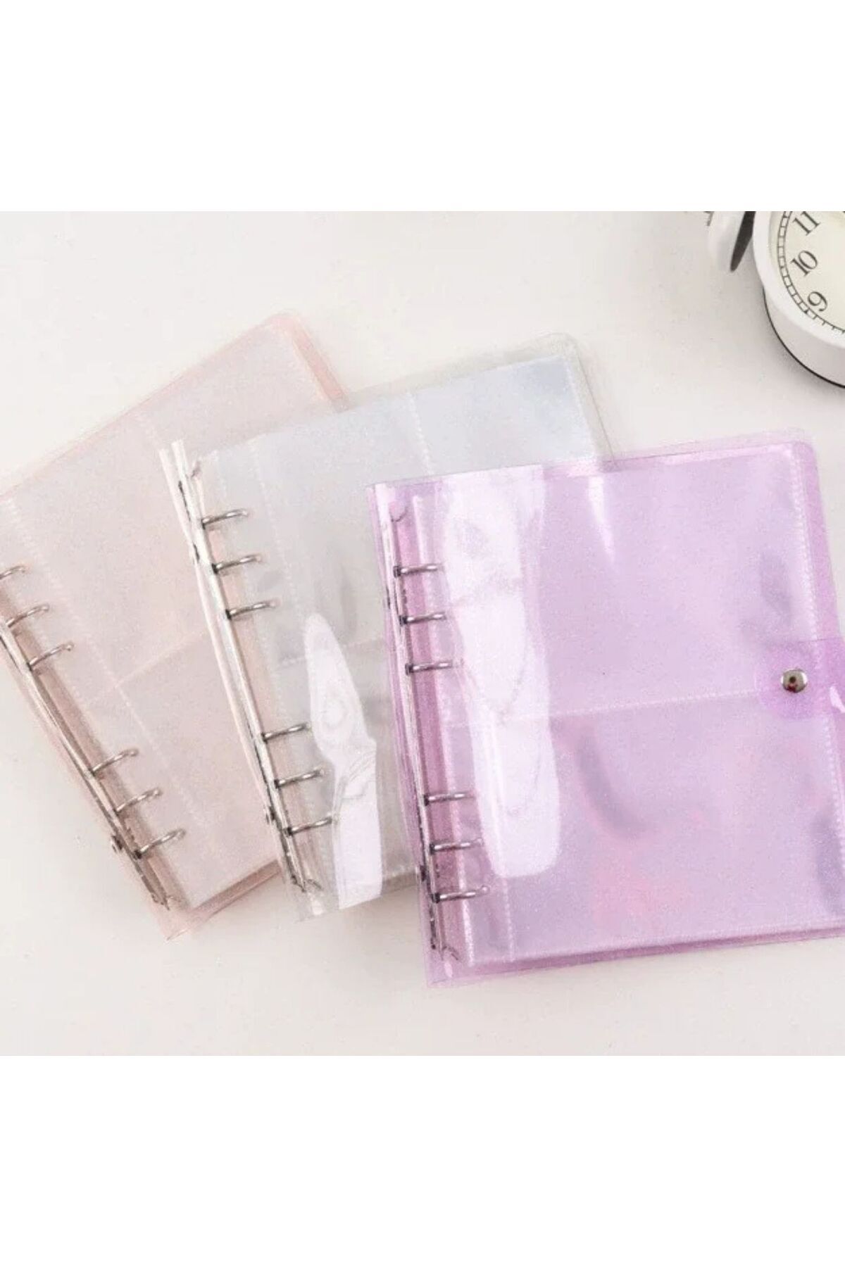 Kpop Dünyasi-Transparent Glitter A5 Binder File with Soft Cover - Pink 3