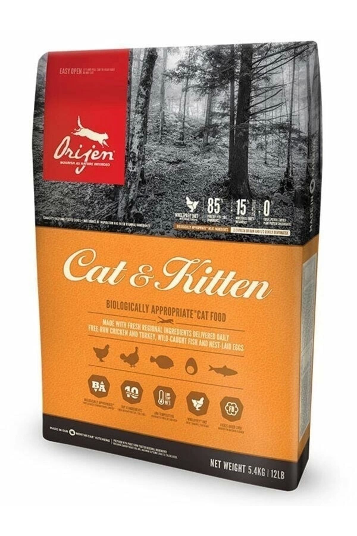 YNT İthalat Orijen Kitten Tahılsız Tavuklu Yavru ve Yetişkin Kedi Maması 1.8 Kg
