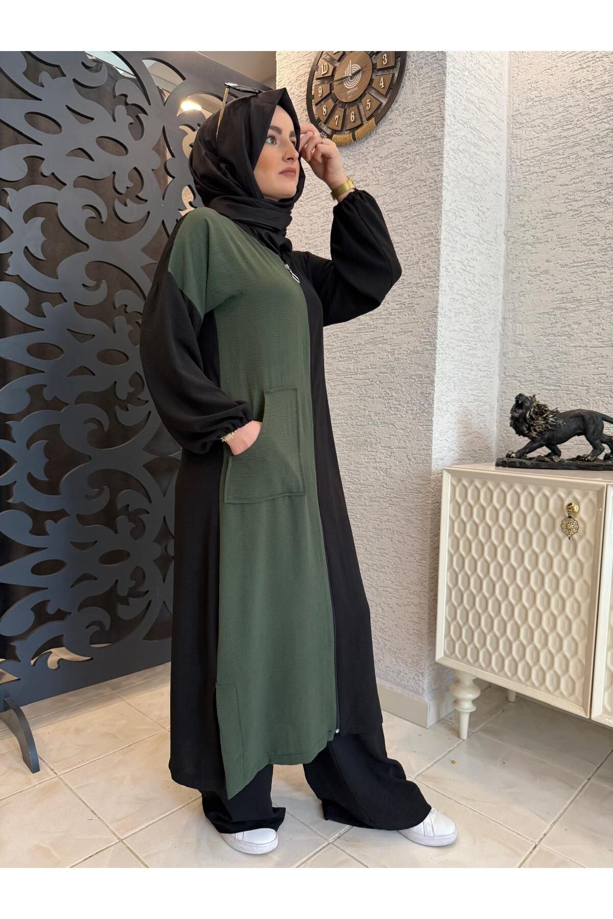 AYSUN AYDEMİR AYSUN AYDEMİRYAZLIK YEŞİL/SİYAH TESETTÜR EŞOFMAN TAKIM
