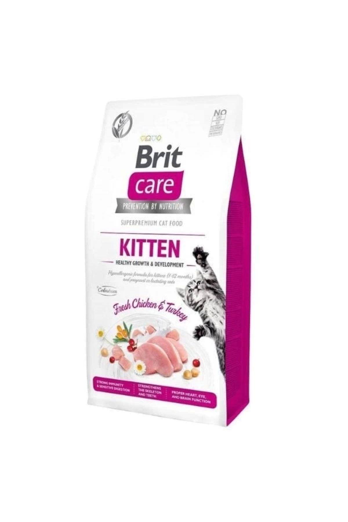 YNT İthalat Brit Care Hipoalerjenik Kitten Tahılsız Tavuk ve Hindili Yavru Kedi Maması 6+1 Kg
