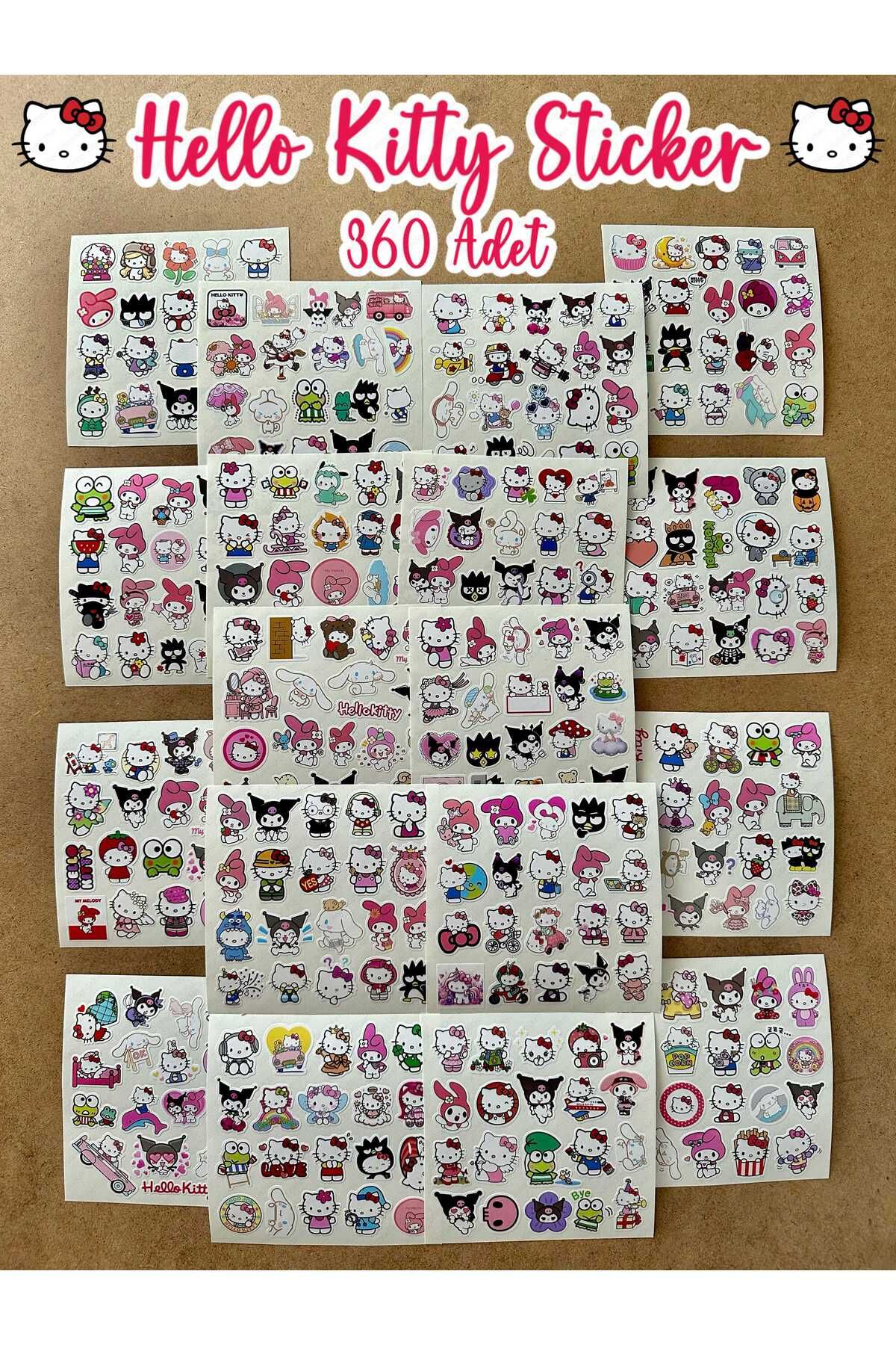 hdsticker 360 Adet Hello Kitty Ve Arkadaşları Kuromi My Melody Cinnamoroll Bullet Journal Sticker Seti Mini