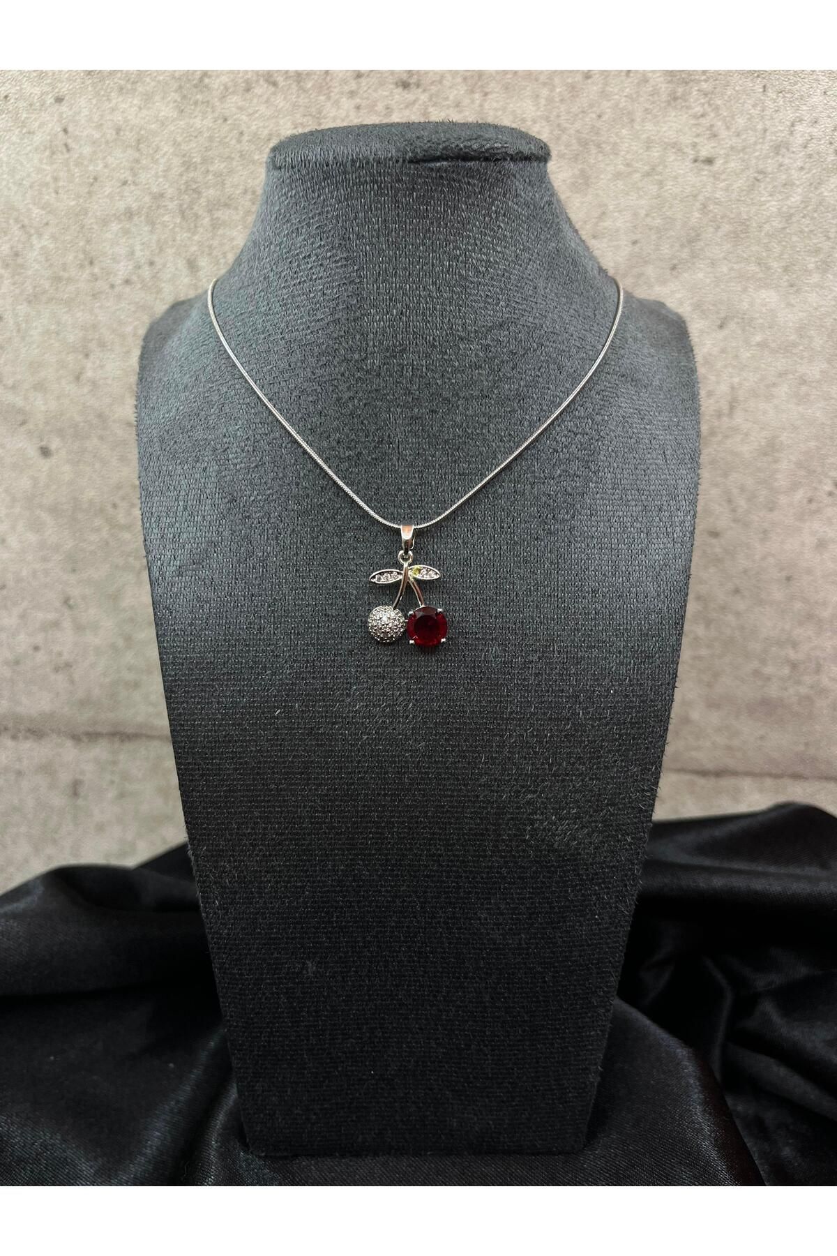 Lumierebijuteri Kiraz Figürlü Silver Kolye