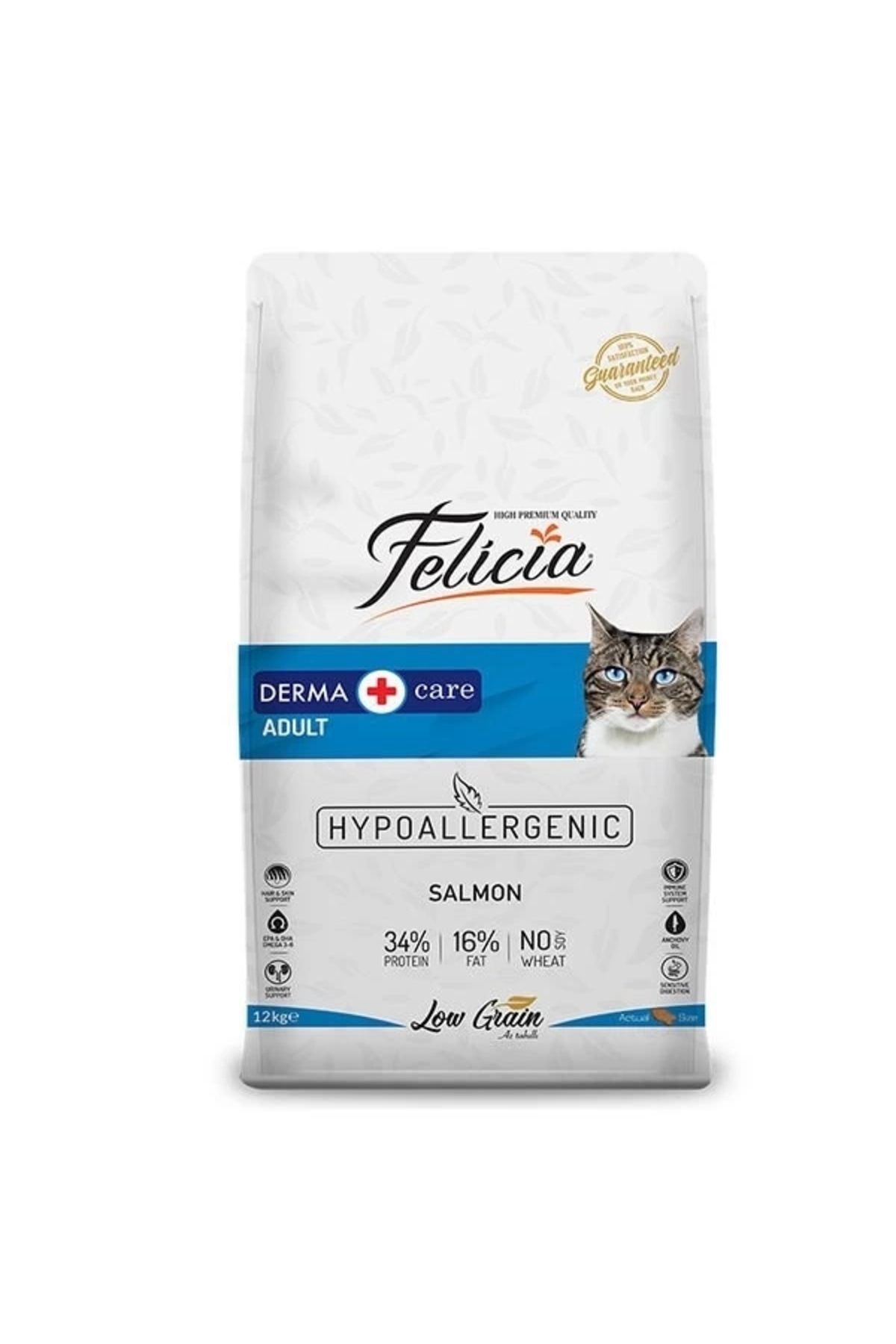 YNT İthalat Felicia Düşük Tahıllı Hipoalerjenik Somonlu Yetişkin Kedi Maması 12 Kg