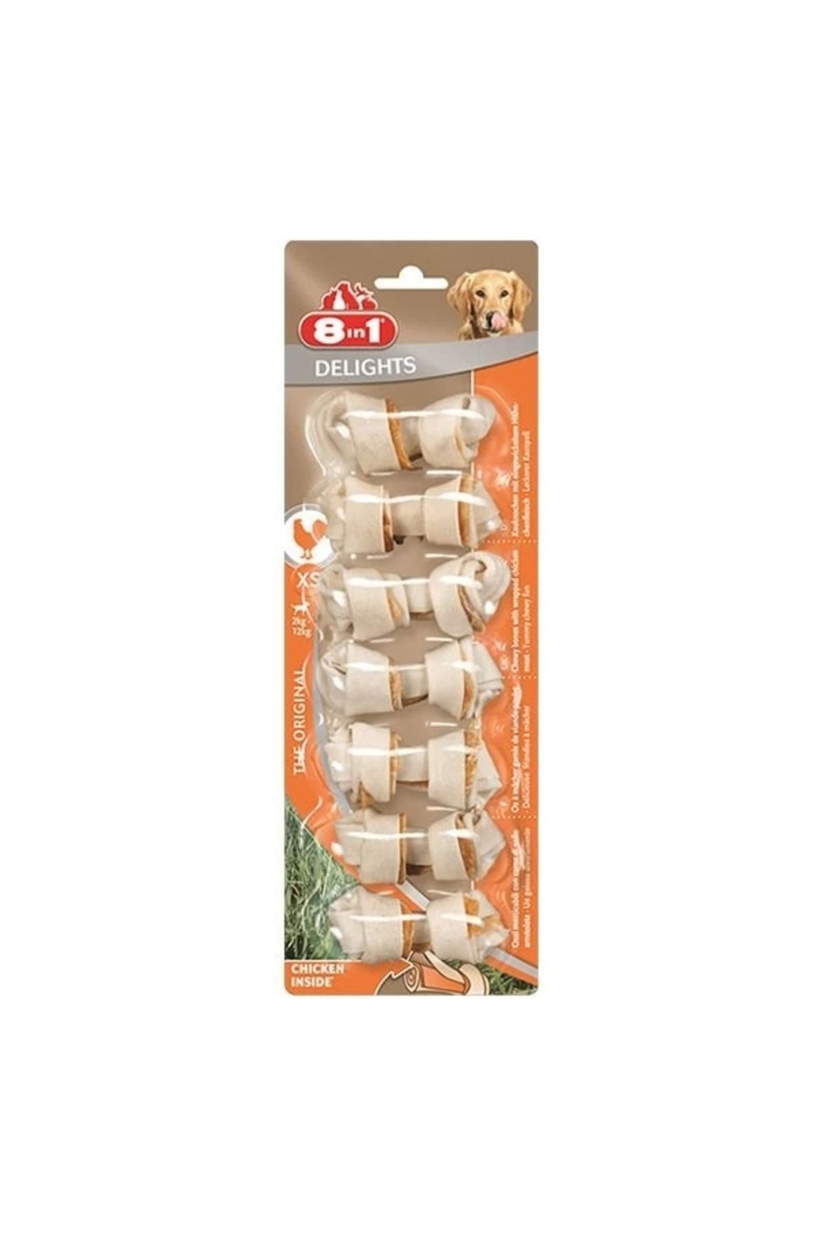 YNT İthalat 8 In 1 Delights Bones Tavuklu Köpek Kemik Ödülü Xsmall 7x84 Gr