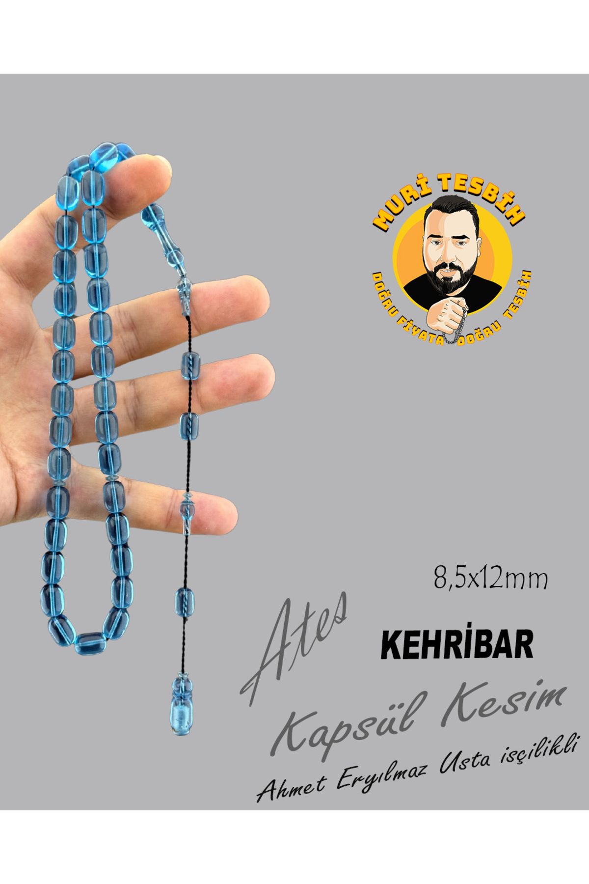 muri tesbih AHMET ERYILMAZ ATEŞ KEHRİBAR KAPSÜL KESİM 8,50X12