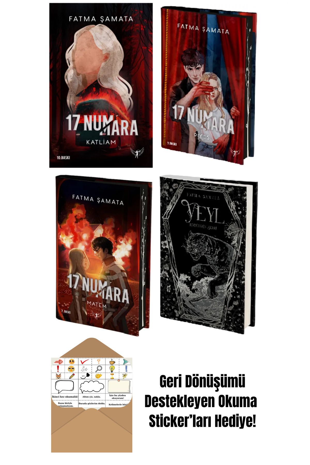 Artemis Yayınları 4 Kitap Set 17 Numara Serisi + Veyl Kötülerin Şehri + Okuma Sticker'ları