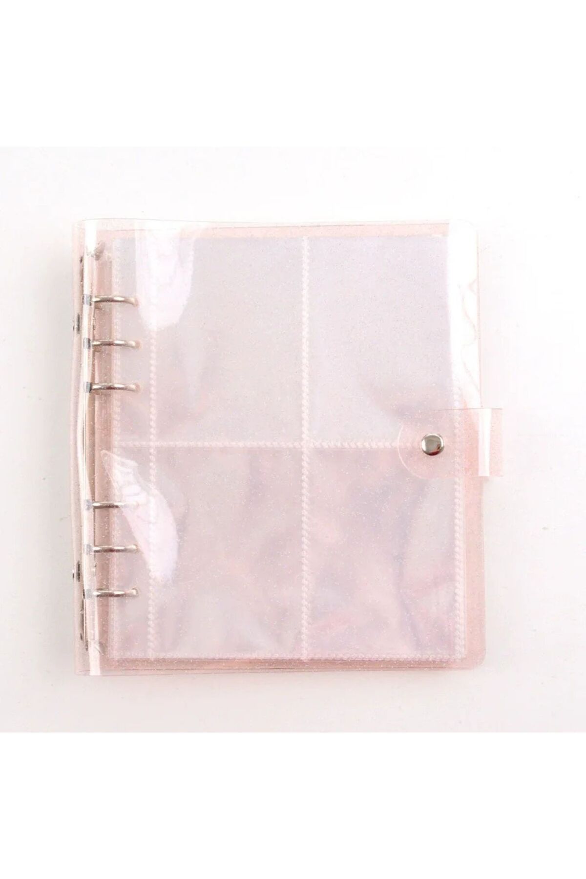 Kpop Dünyasi Yumuşak Kapaklı Şeffaf Simli A5 Binder Dosyası - Pembe