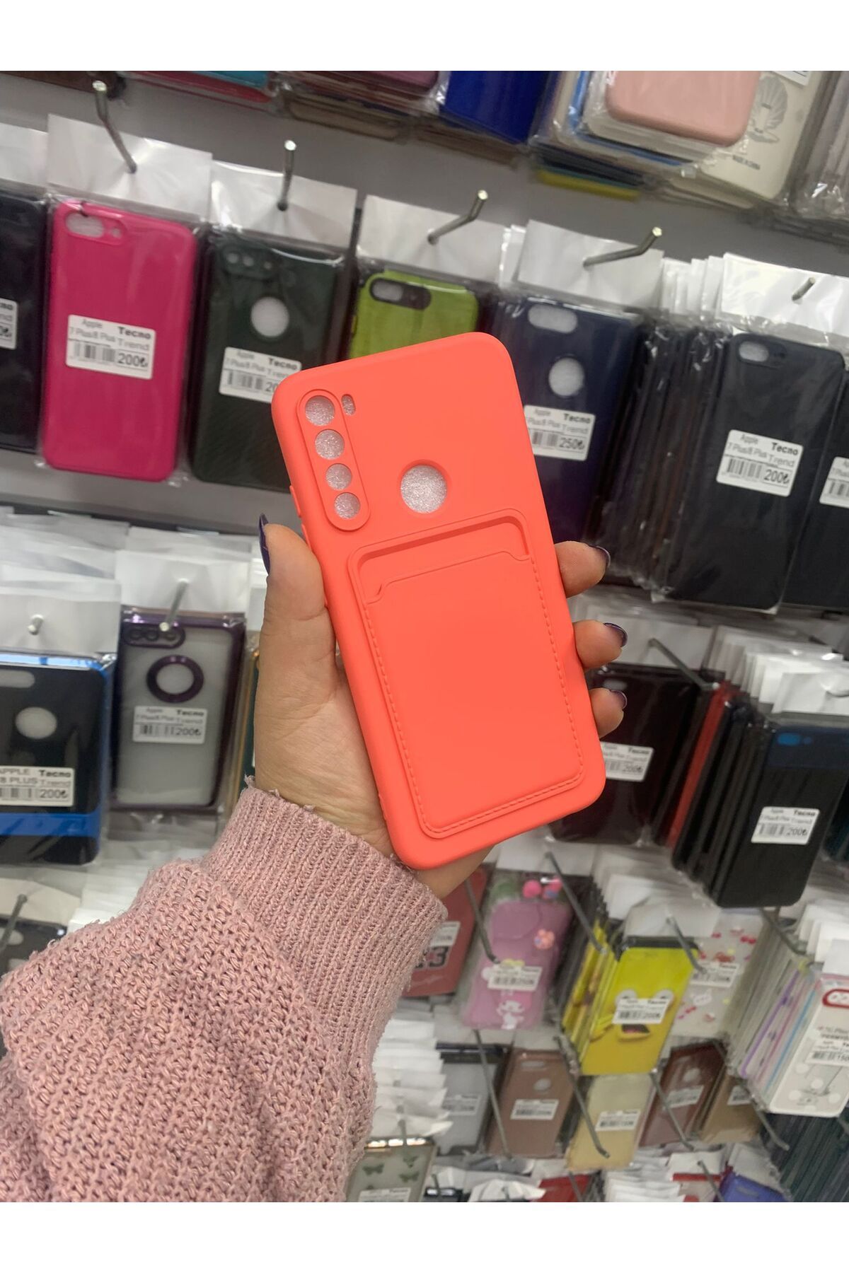 TECNOTREND Redmi Note 8 kartlıklı dikişli silikon kılıf