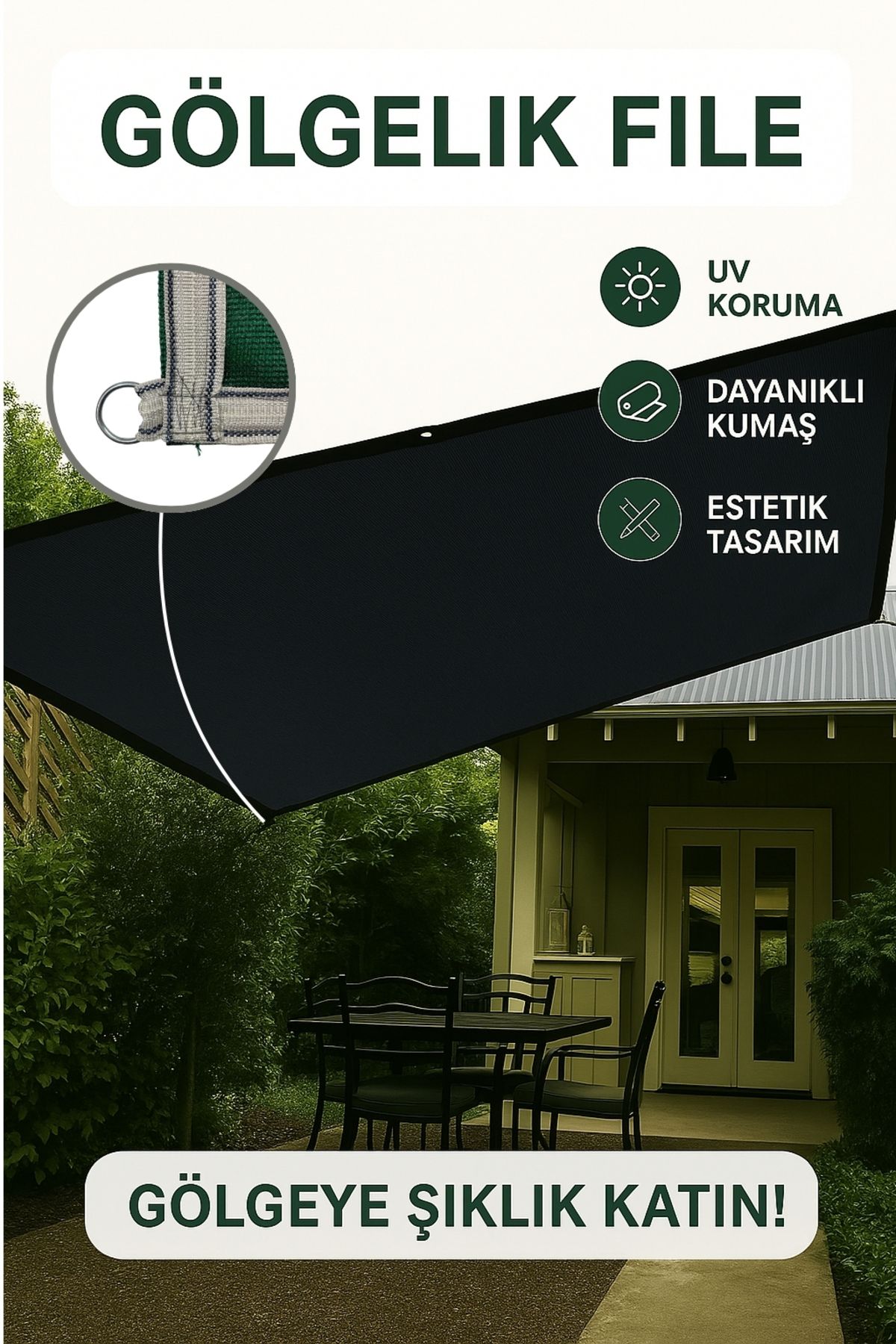 ADENSOUTDOOR 4X2 Metre Gölgelik Branda File Bahçe,yazlık,teras ve Açık Alanlarınız Için (%95 Sıklığında Jüt File)
