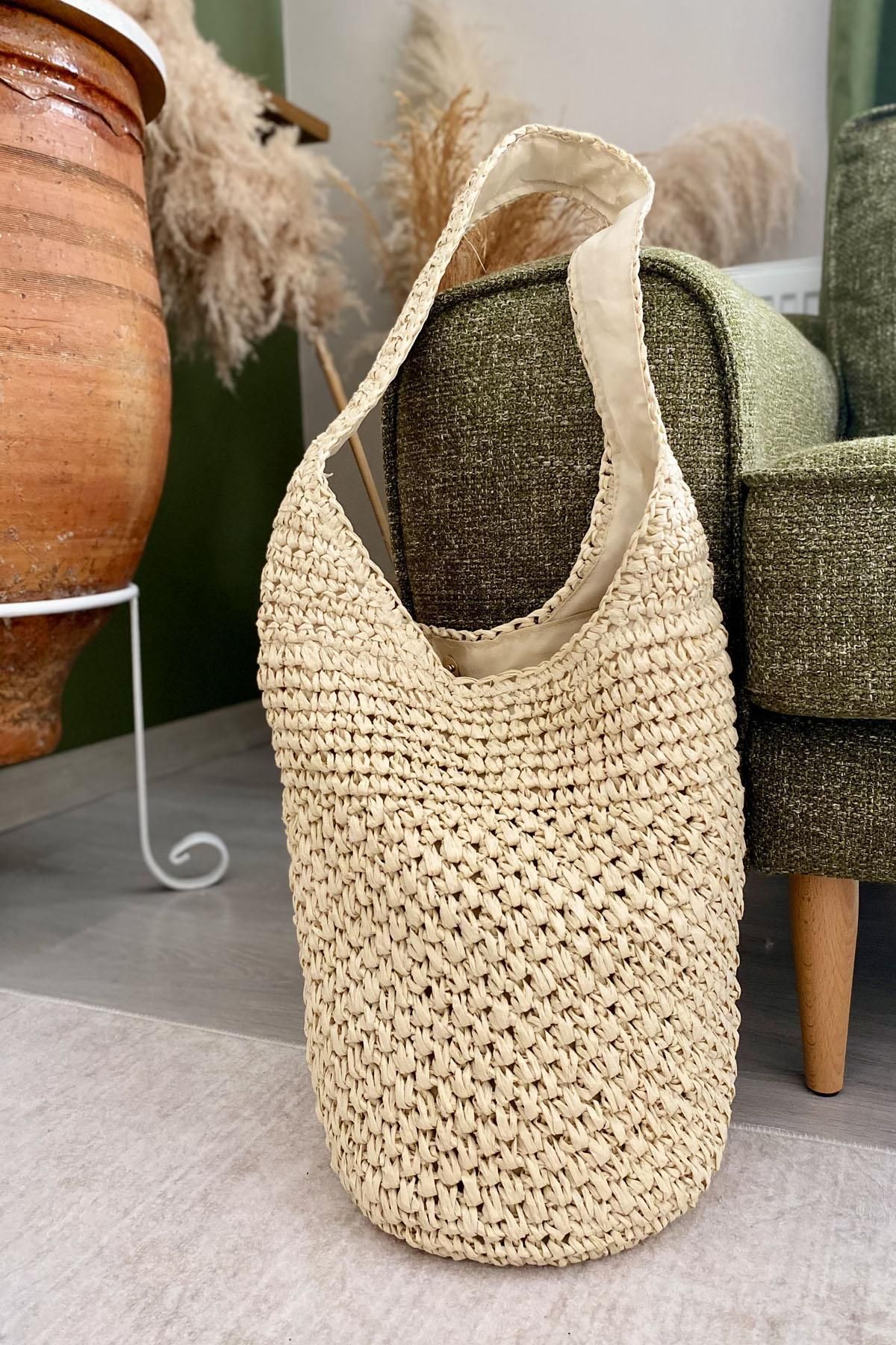 İstangül Butik Handcrafted Rattan Tote Hasır Çanta