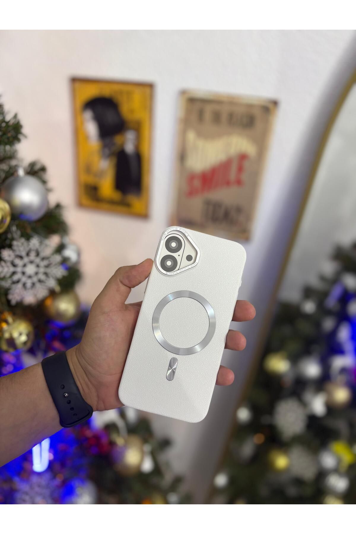 Kilif365 iPhone 16 Plus Deri MagSafe Şık Telefon Kılıfı