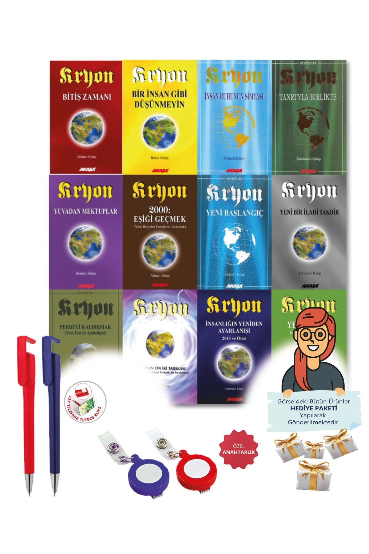Akaşa Yayınları Maje Hediye+Lee Carroll(Kryon: 1-12 Kitaplar-İnsan Tekamülü) 12 kitap-YENİ-Bireysel Gelişim-Akaşa
