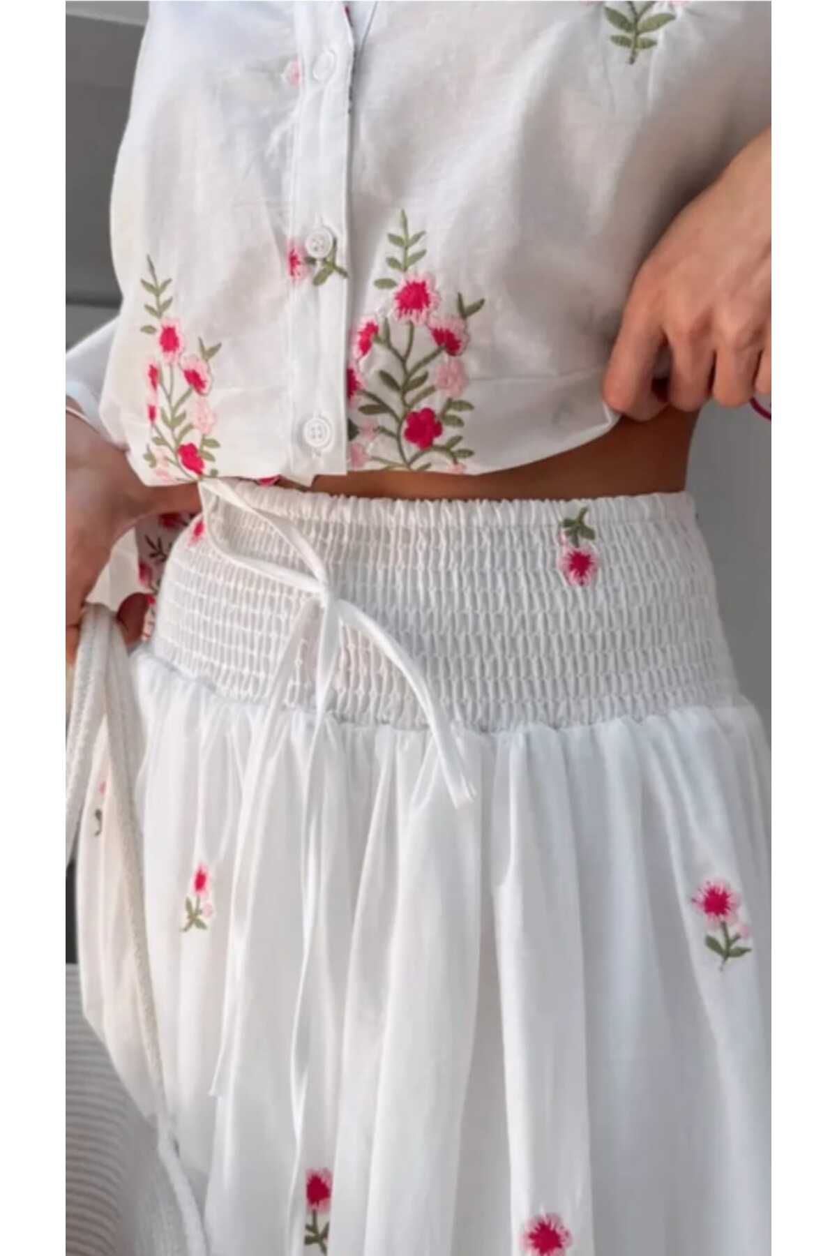 NÜANS MODA nakışlı gölek etek takım