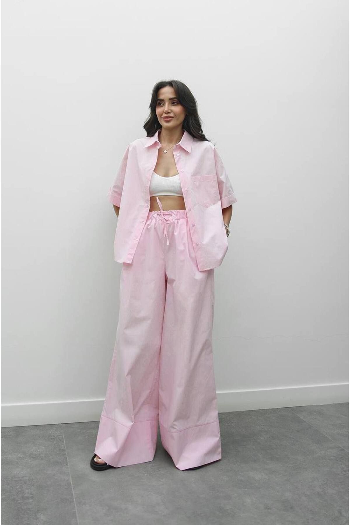 Hotfashion GÖMLEK PAÇA DETAYLI PANTOLON TAKIM