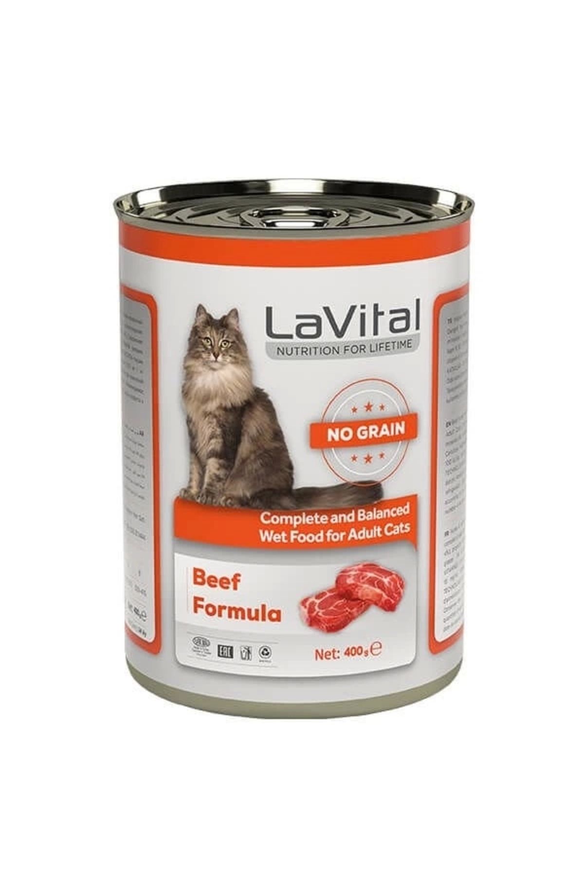 YNT İthalat Lavital Adult Tahılsız Biftekli Yetişkin Konserve Kedi Maması 400 Gr
