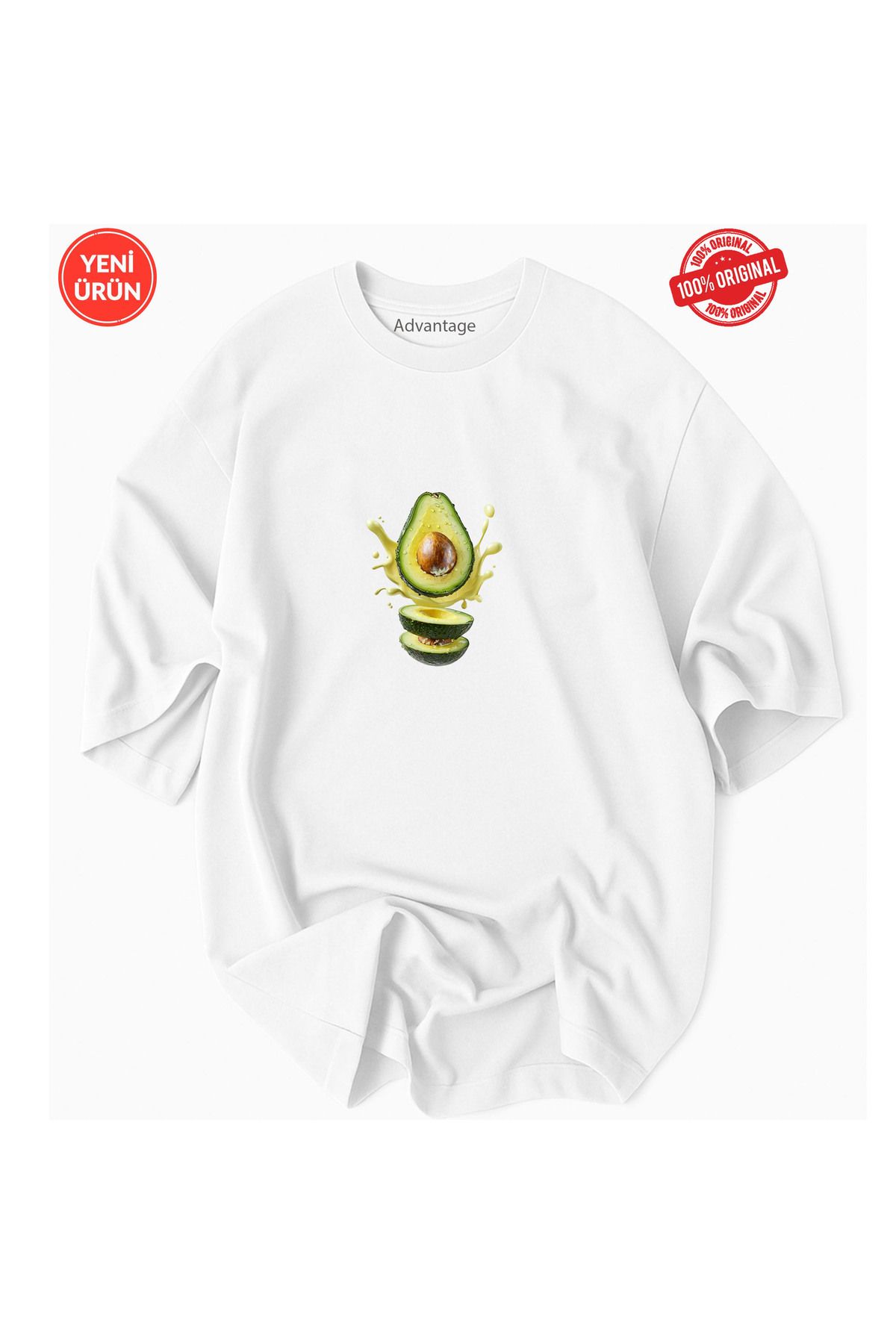 Advantage Avakado Baskılı Tshirt 100% Lisanslı Pamuklu Premium Tişört