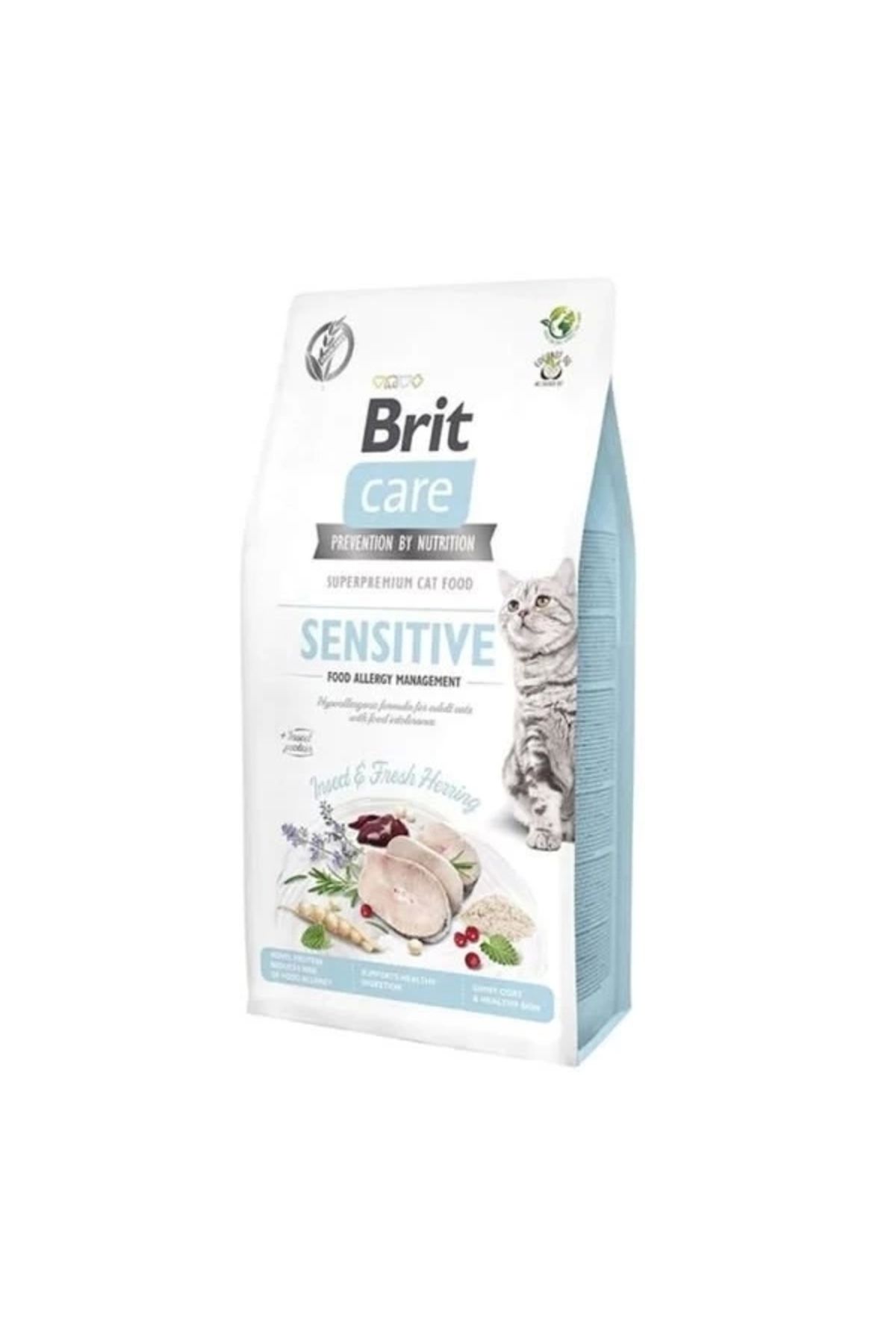 YNT İthalat Brit Care Hipoalerjenik Sensitive Ringa Balıklı & Böcekli Tahılsız Yetişkin Kedi Maması 7 Kg