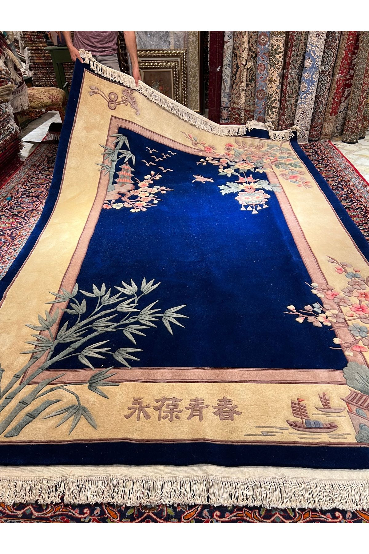 RD RAMAZAN DAĞ EL HALI SANATI El Dokuma Kabartmalı Çin Halısı Birinci Sınıf Kalite Ebat 310x215