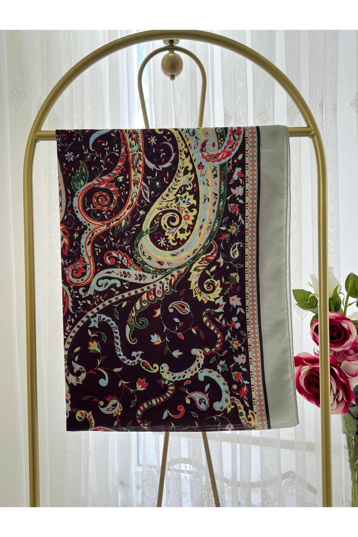 Shawl Passion Retro Desen Pamuk Şal Kahve