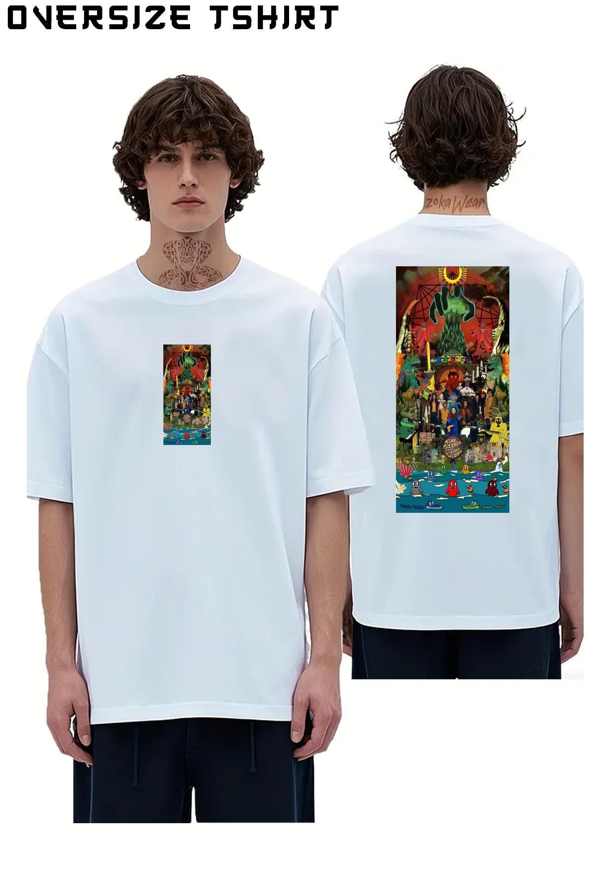 ZOKAWEAR Gizzard and the Lizard Wizard Collage Sırt Baskılı Oversize Tişört