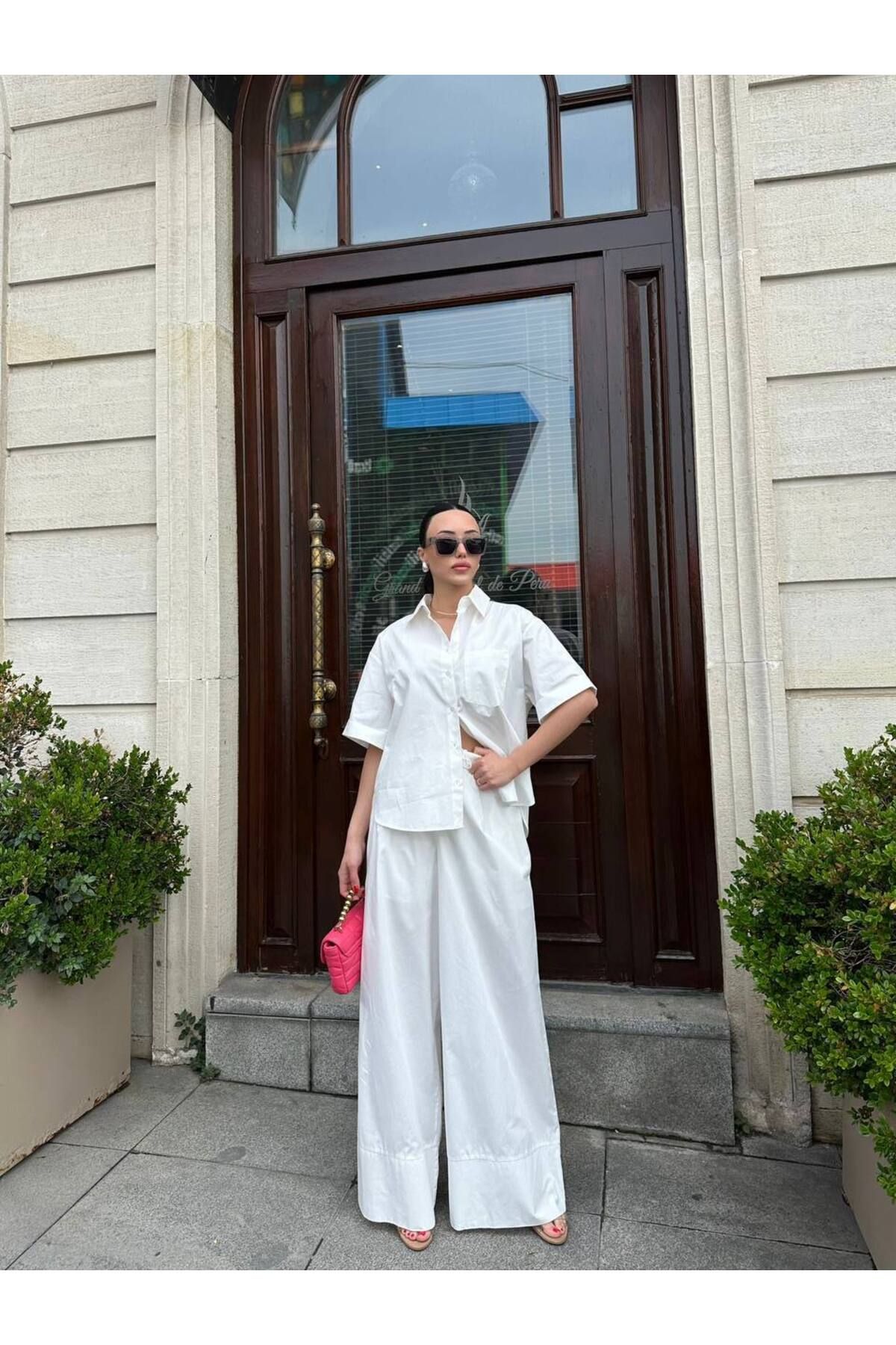 Hotfashion GÖMLEK PAÇA DETAYLI PANTOLON TAKIM
