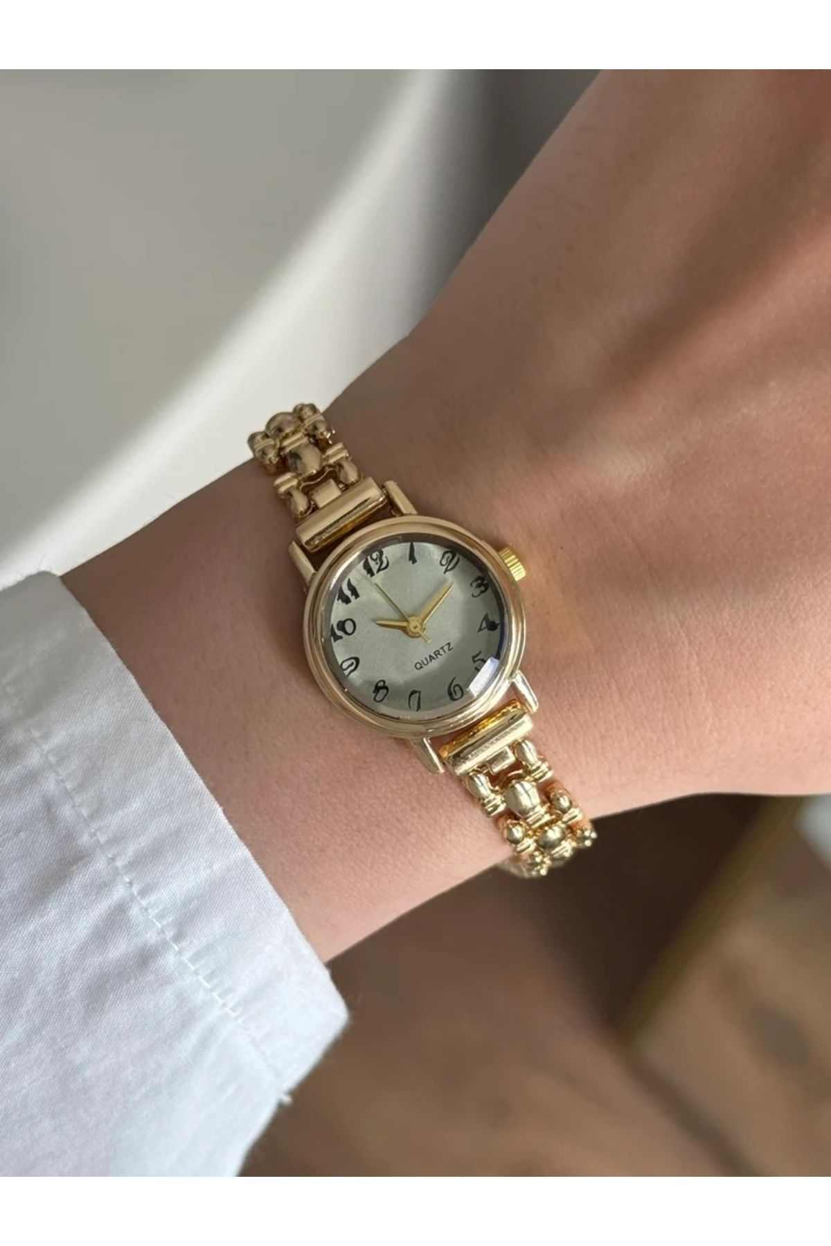 RoseandRoses Ceny Vintage Model Özel Tasarım Kadın Kol Saati Gold (Açık Yeşil Kadran)