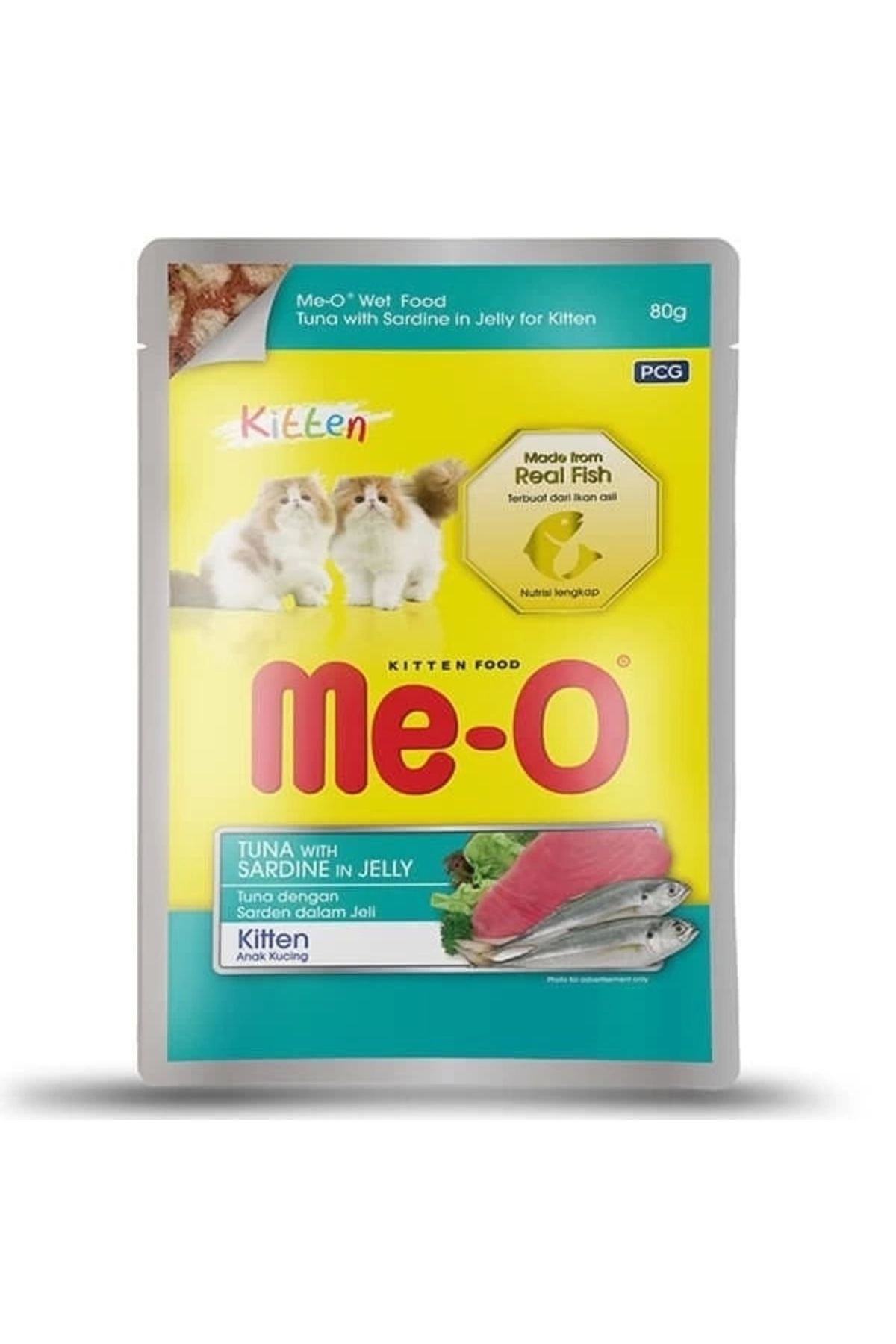 YNT İthalat Meo Kitten Jöleli Ton Balık ve Sardalyalı Yavru Konserve Kedi Maması 80 Gr