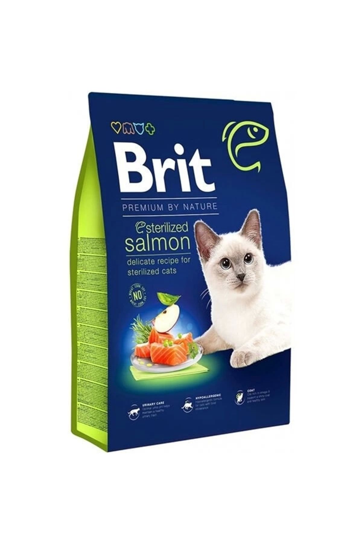YNT İthalat Brit Premium By Nature Sterilised Somonlu Kısırlaştırılmış Yetişkin Kedi Maması 8 Kg
