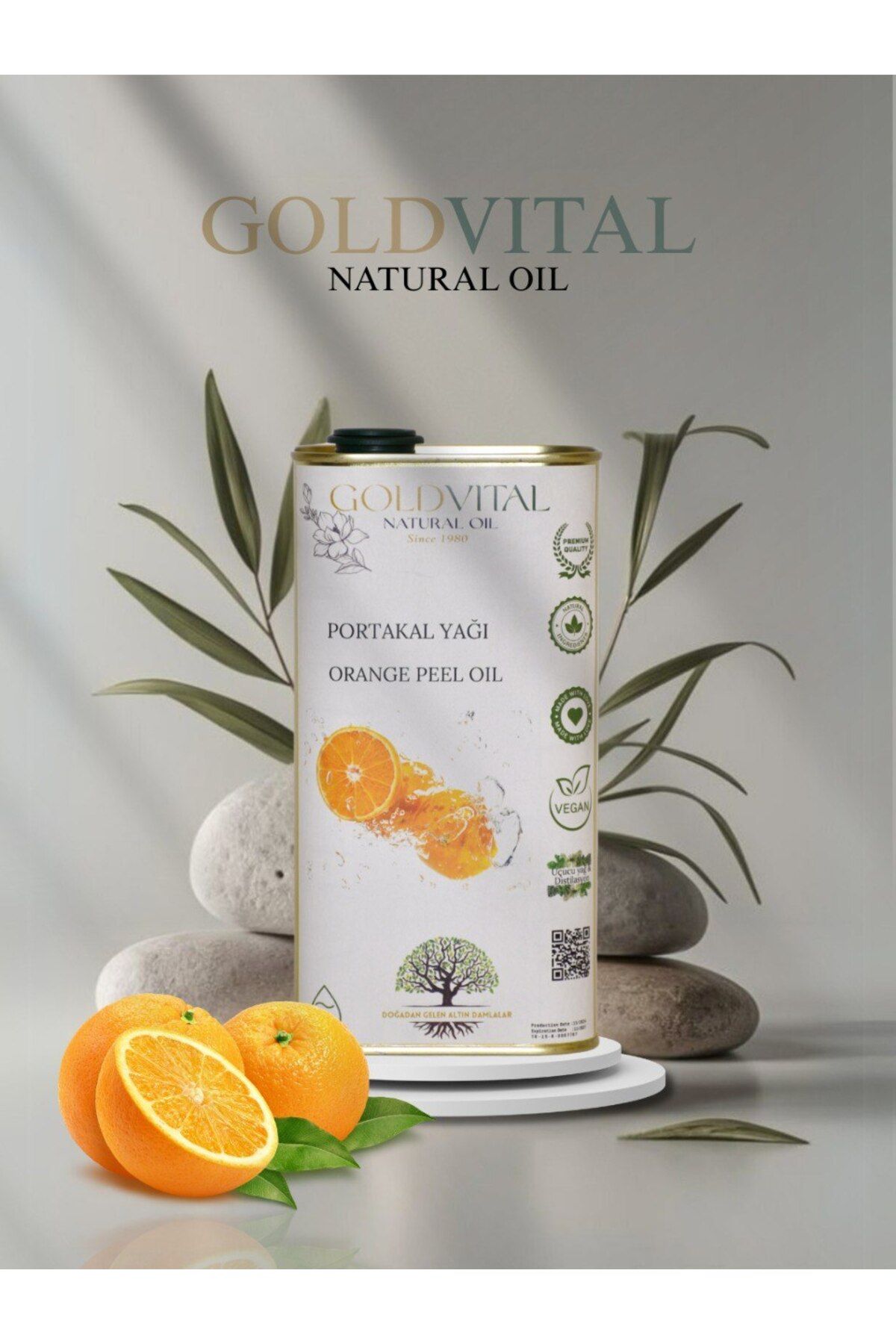 GOLD VİTAL SHOP PORTAKAL KABUĞU YAĞI 1 LT - DİSTİLASYON, SAF & DOĞAL ÜRÜN