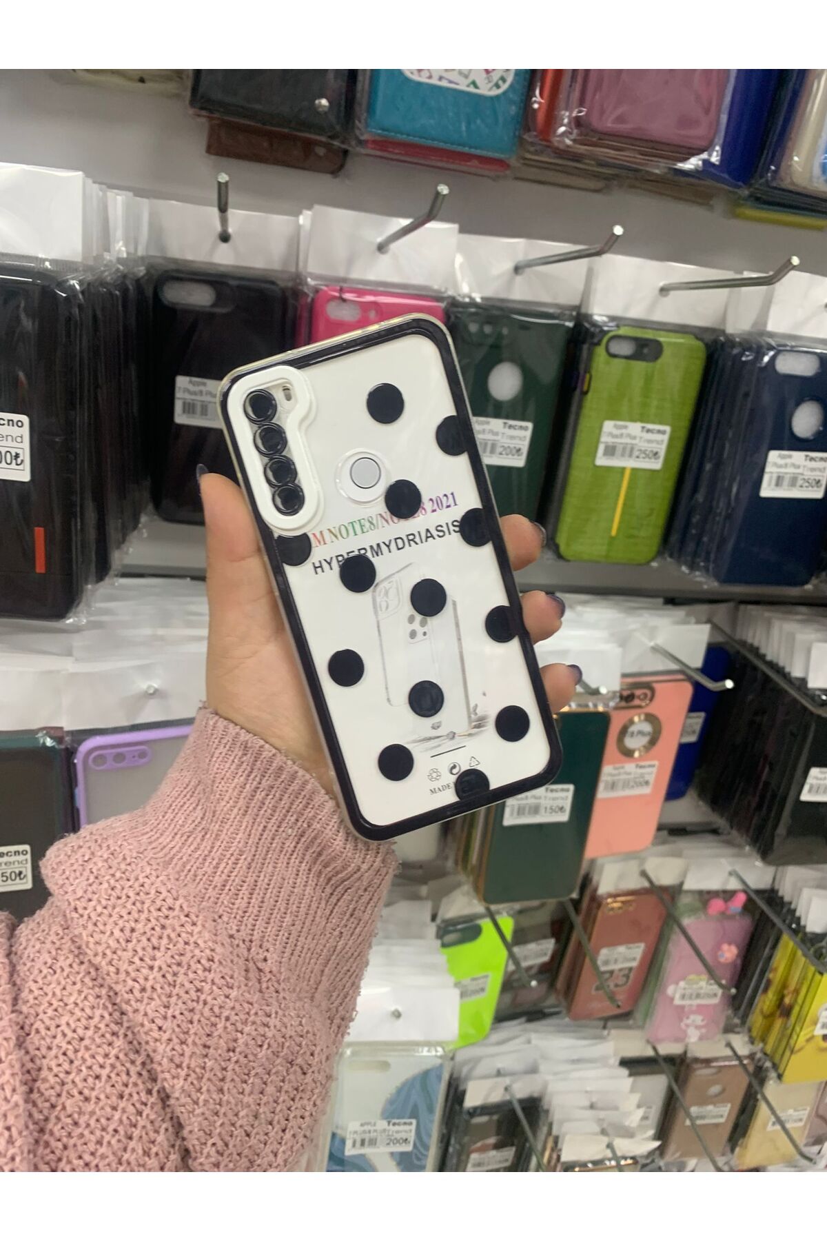 TECNOTREND Redmi Note 8 puantiyeli şeffaf silikon kılıf