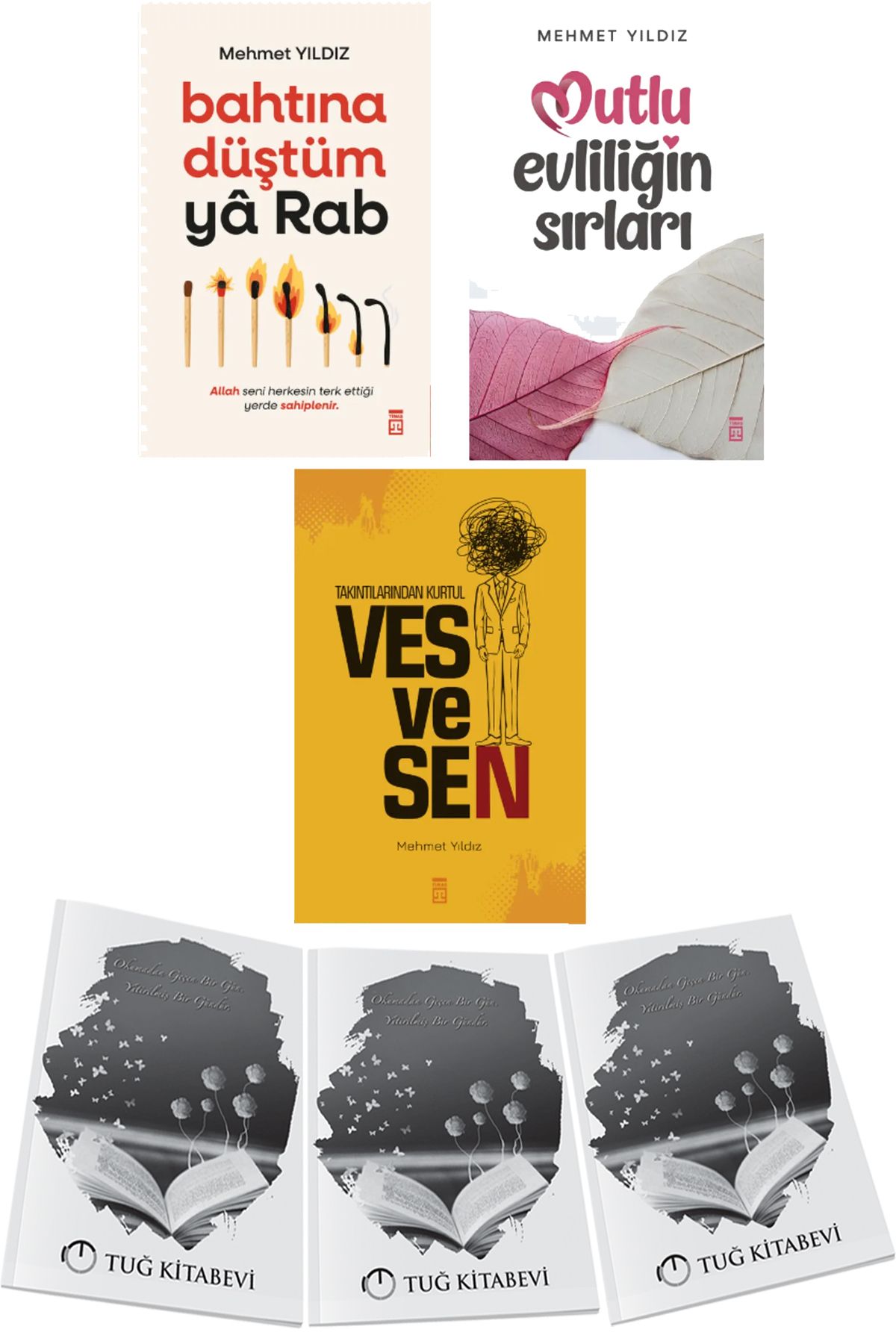 Timaş Yayınları Bahtına Düştüm Ya Rab-Mutlu Evliliğin Sırları-Vesvesen 3lü Set + Hediyeli