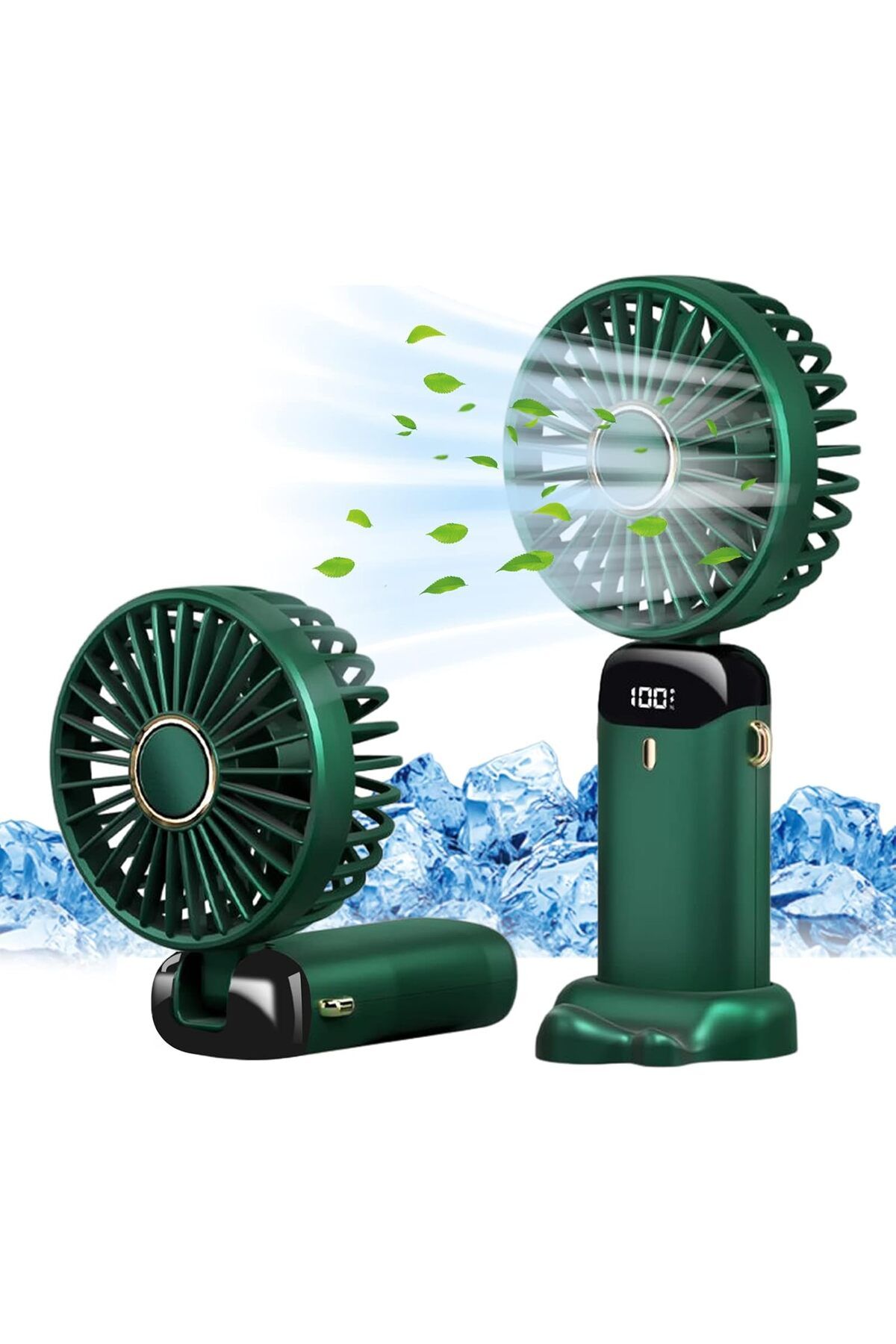 Deppo Trend Şarj Edilebilir iP Askılı Standlı LED Şarj Gösterge Katlanabilir Soğutucu Fan Taşınabilir Vantilatör