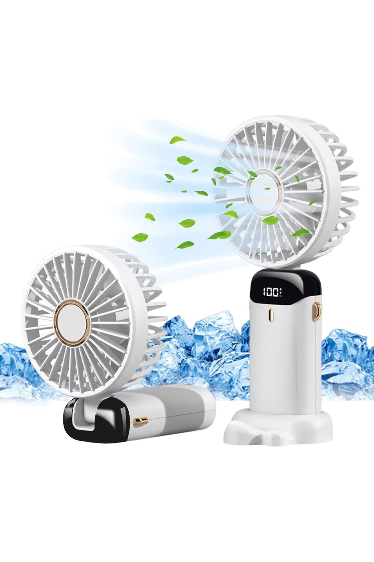 Deppo Trend Şarj Edilebilir iP Askılı Standlı LED Şarj Gösterge Katlanabilir Soğutucu Fan Taşınabilir Vantilatör