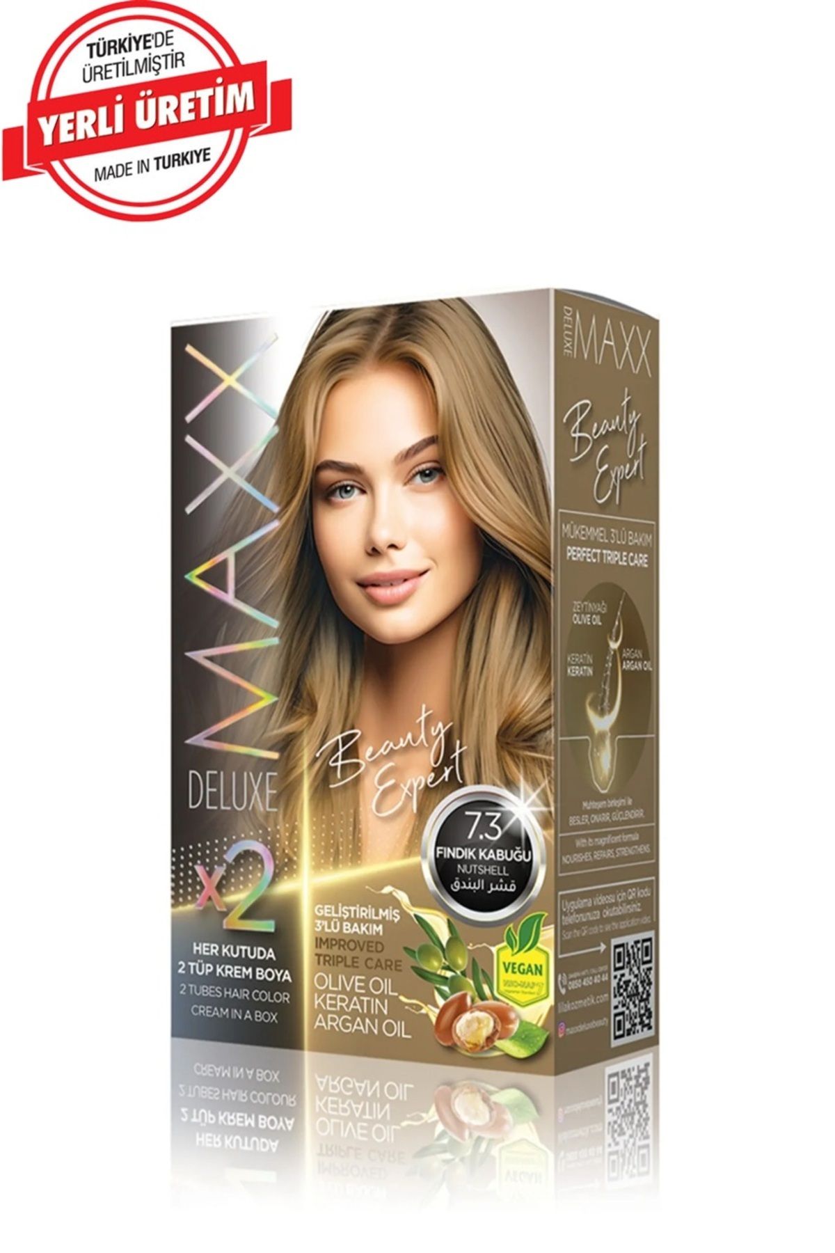 MAXX DELUXE BEAUTY Keratinli Saç Boya Seti 2 Tüp + 2 Oksidan 34 Harika Renk Seçeneği