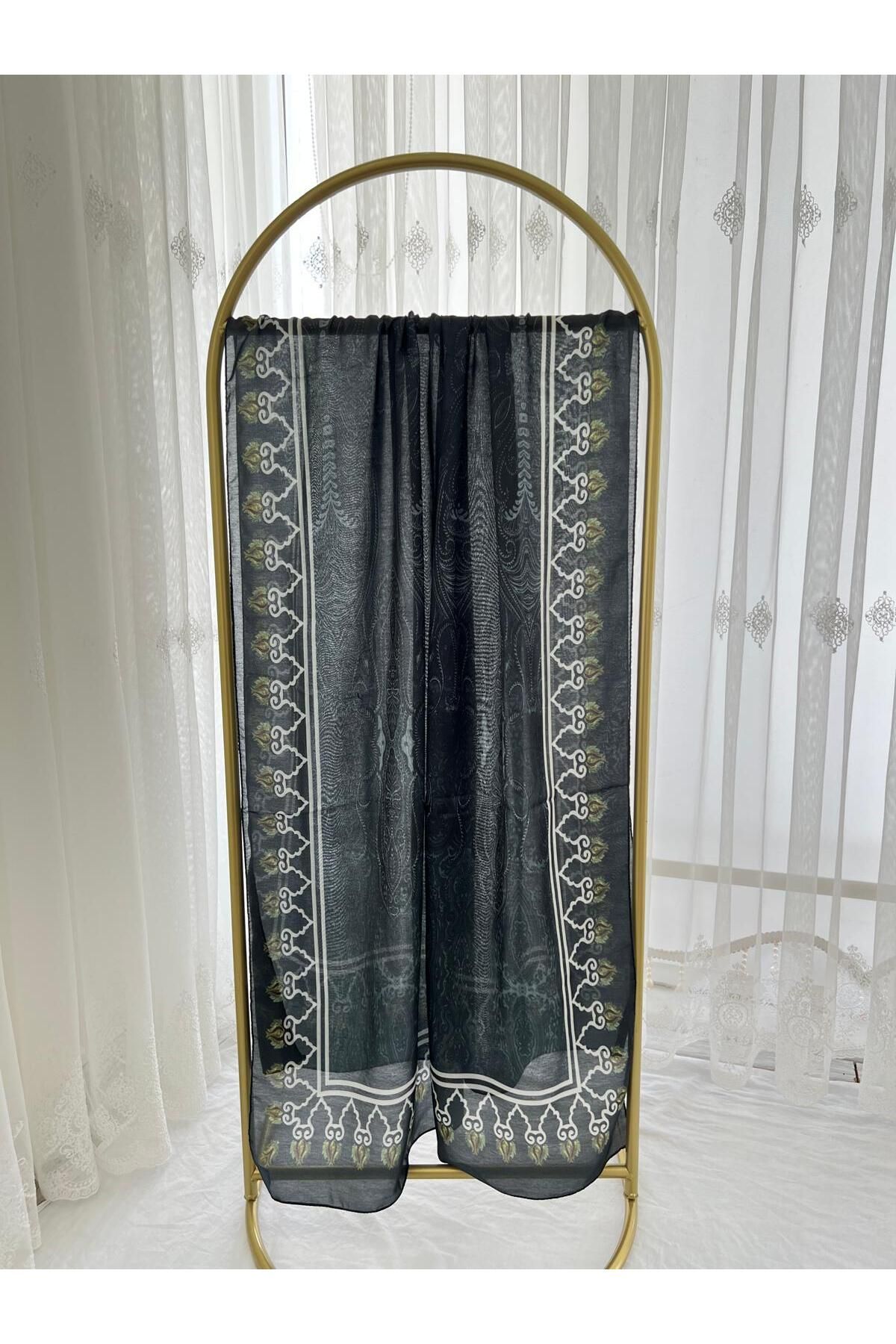 Shawl Passion Retro Desen Pamuk Şal Antrasit