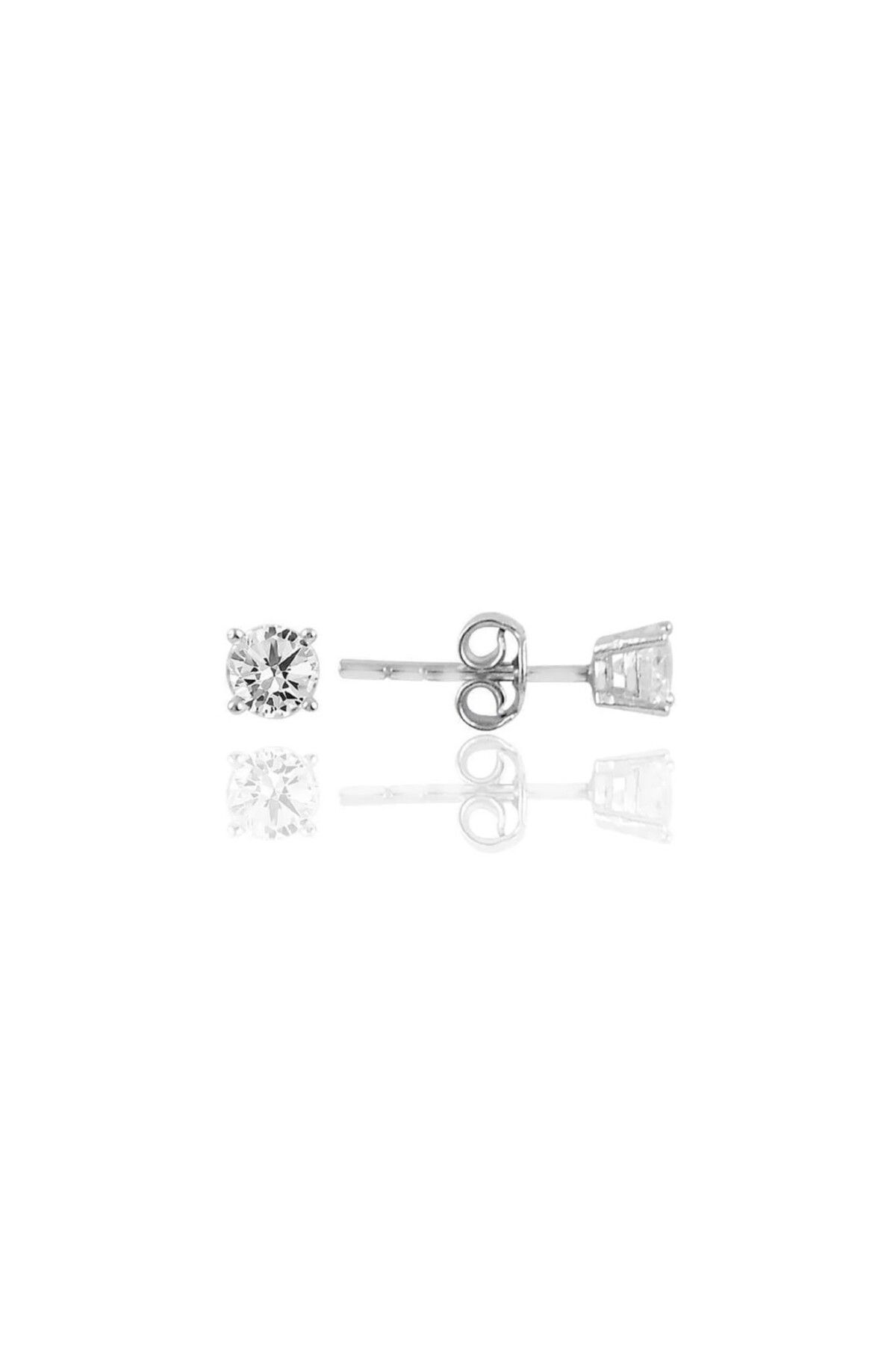 minimojewels Mini Tektaş Küpe 3 mm | 925 Gümüş