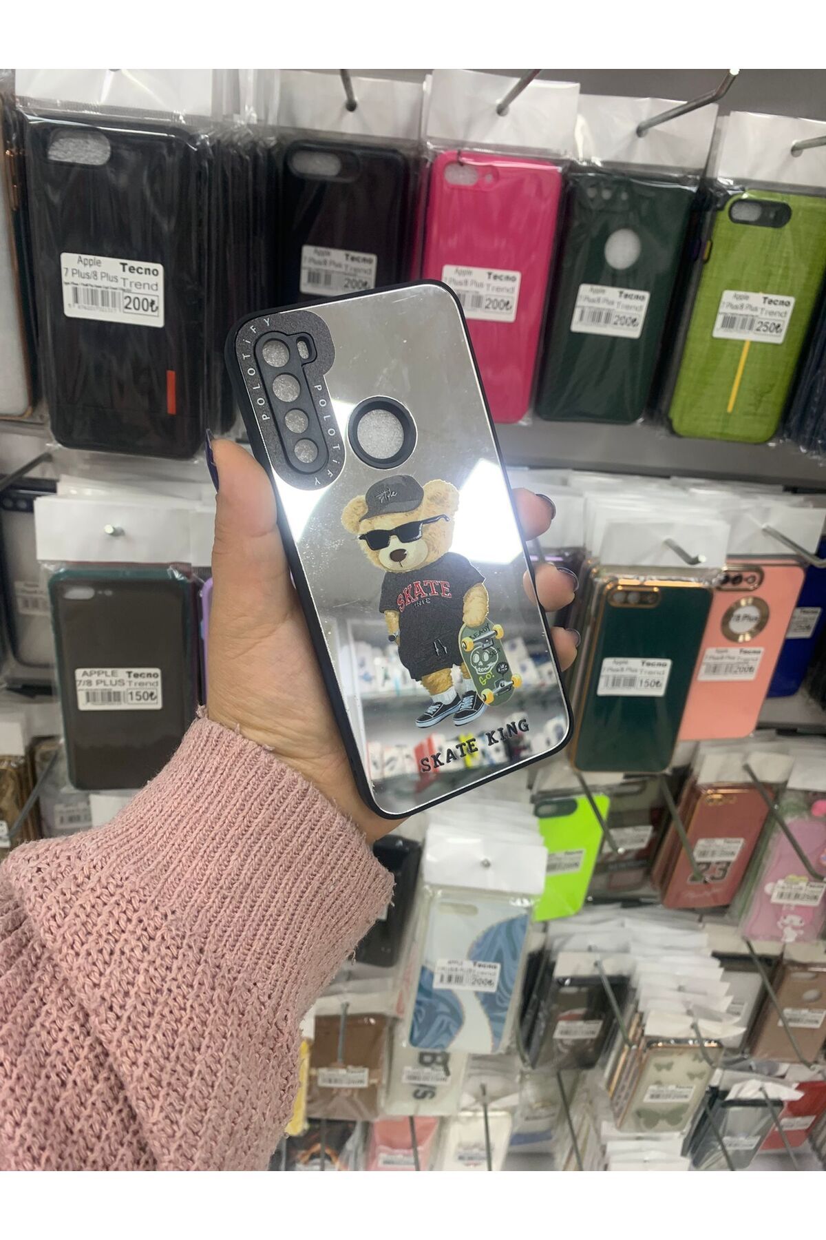 TECNOTREND Redmi Note 8 3d grafity desenli aynalı silikon kılıf