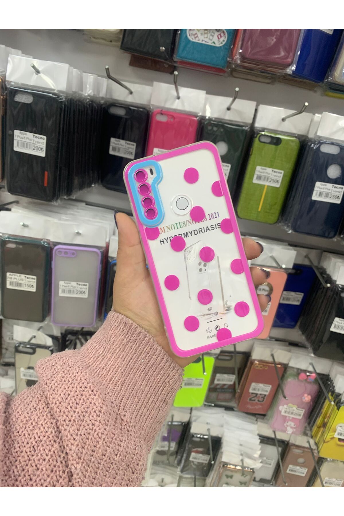 TECNOTREND Redmi Note 8 puantiyeli şeffaf silikon kılıf