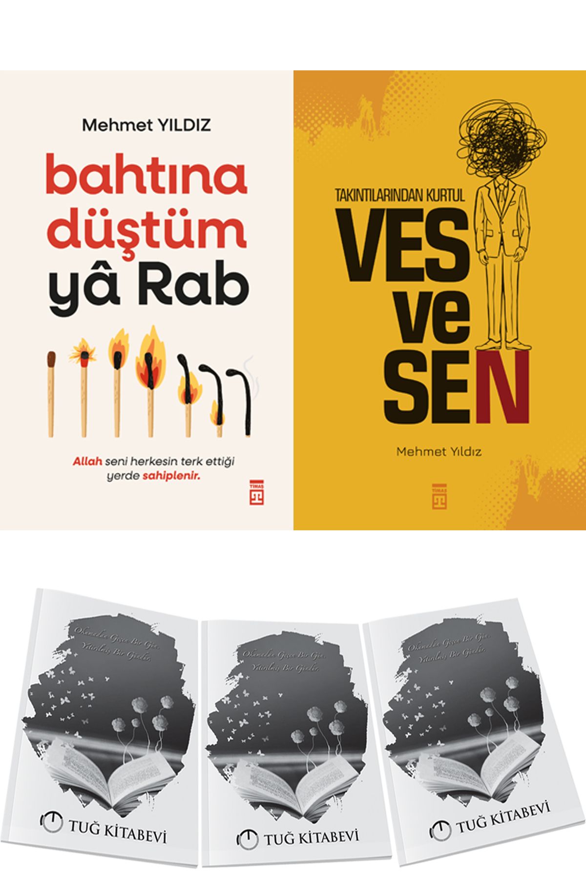 Timaş Yayınları Vesvesen ve Bahtına Düştüm Ya Rab 2li Set + Hediyeli